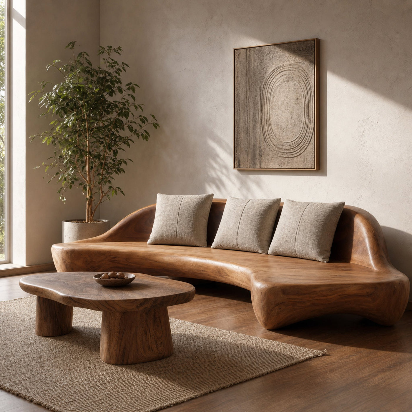 Handcrafted Sculptural Sofa For Living Room Or Lounge