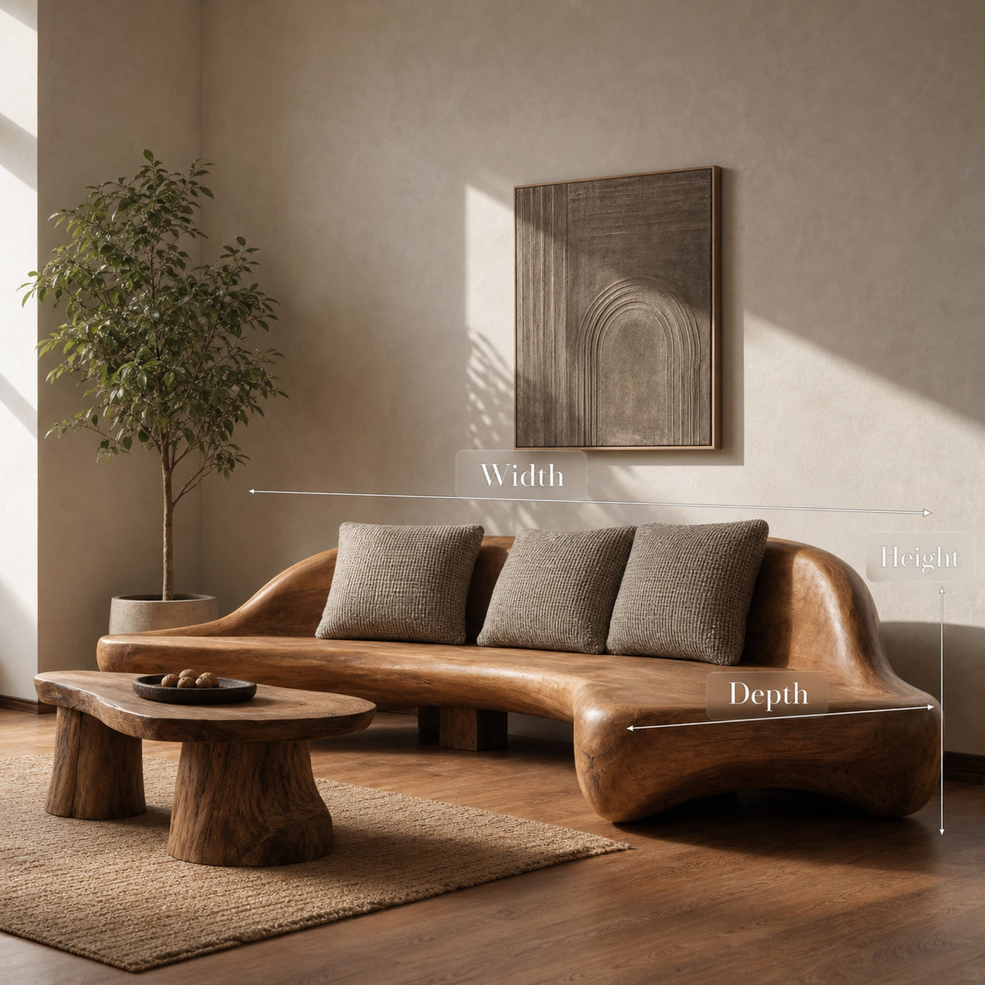 Handcrafted Sculptural Sofa For Living Room Or Lounge - product view 6