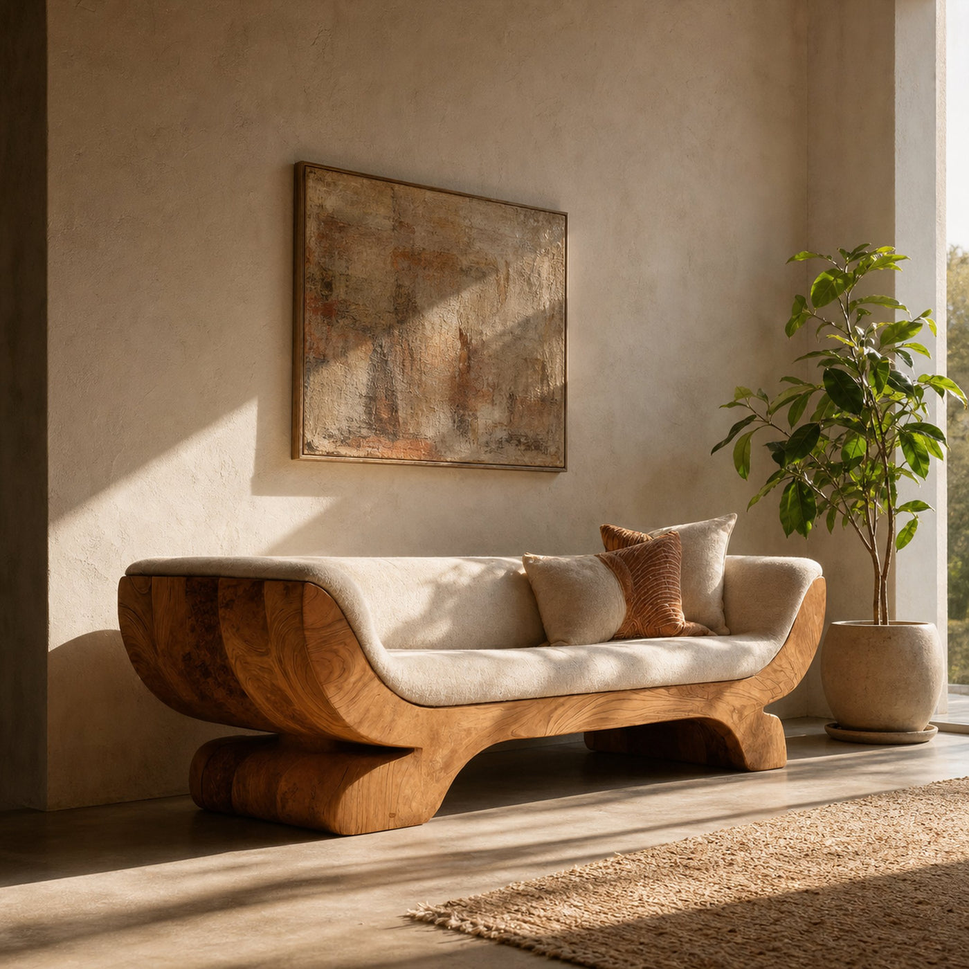 Handcrafted Sculptural Sofa For Living Room Or Lounge