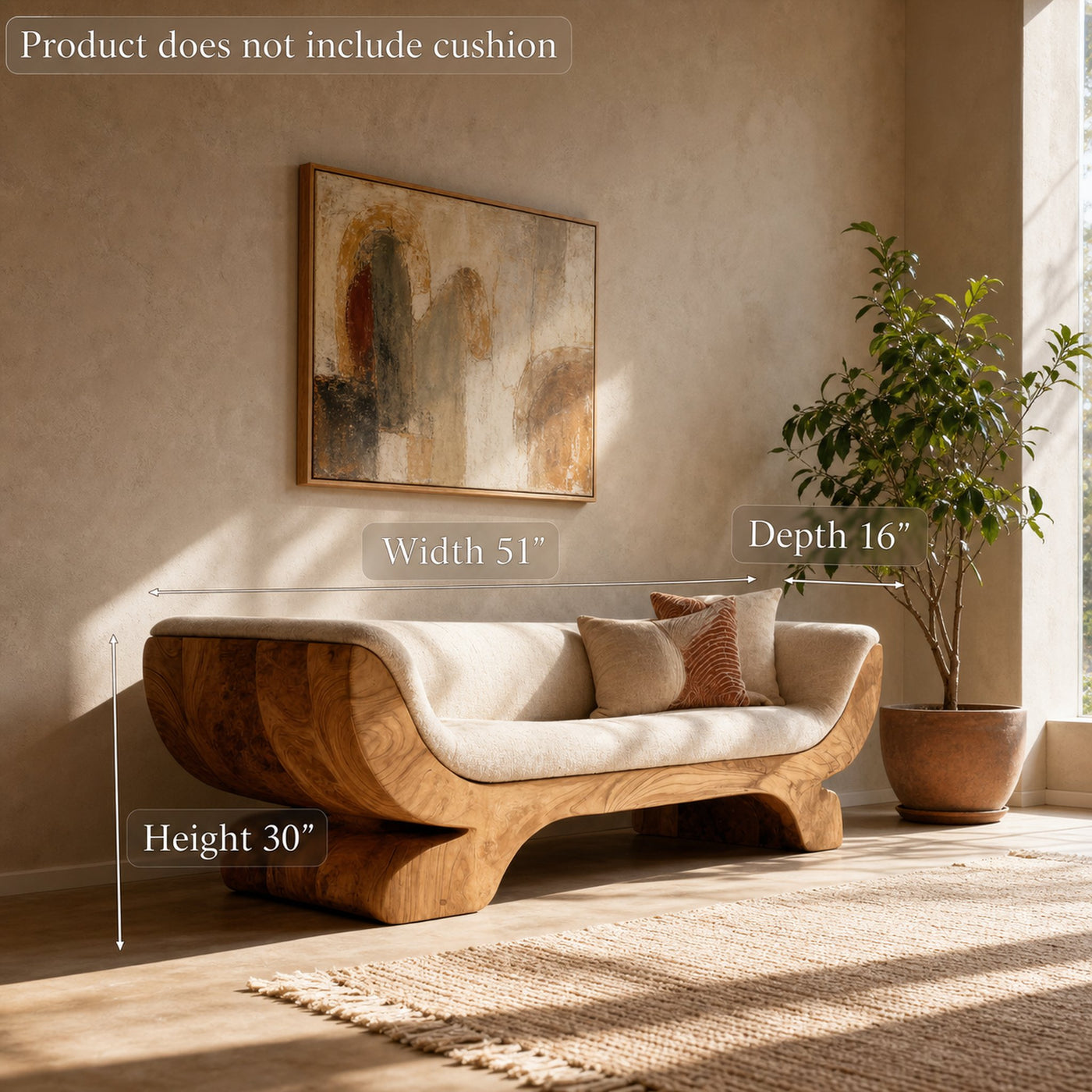 Handcrafted Sculptural Sofa For Living Room Or Lounge - product view 6