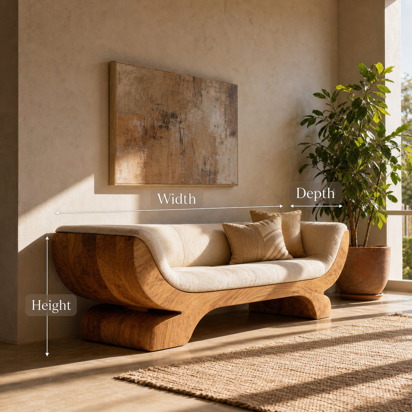 Handcrafted Sculptural Sofa For Living Room Or Lounge - product view 7