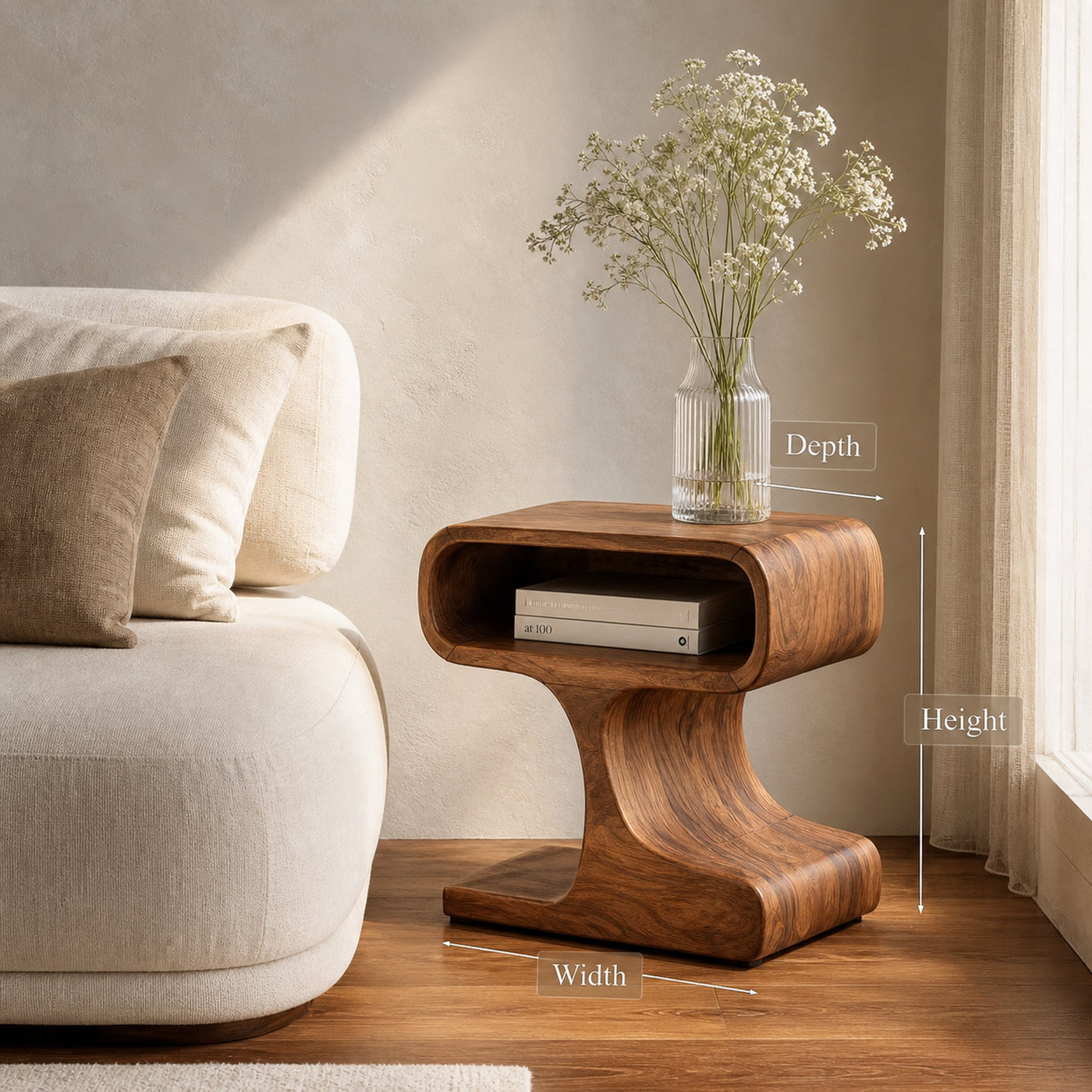 Handcrafted Side Table With Minimal Style For Living - product view 6