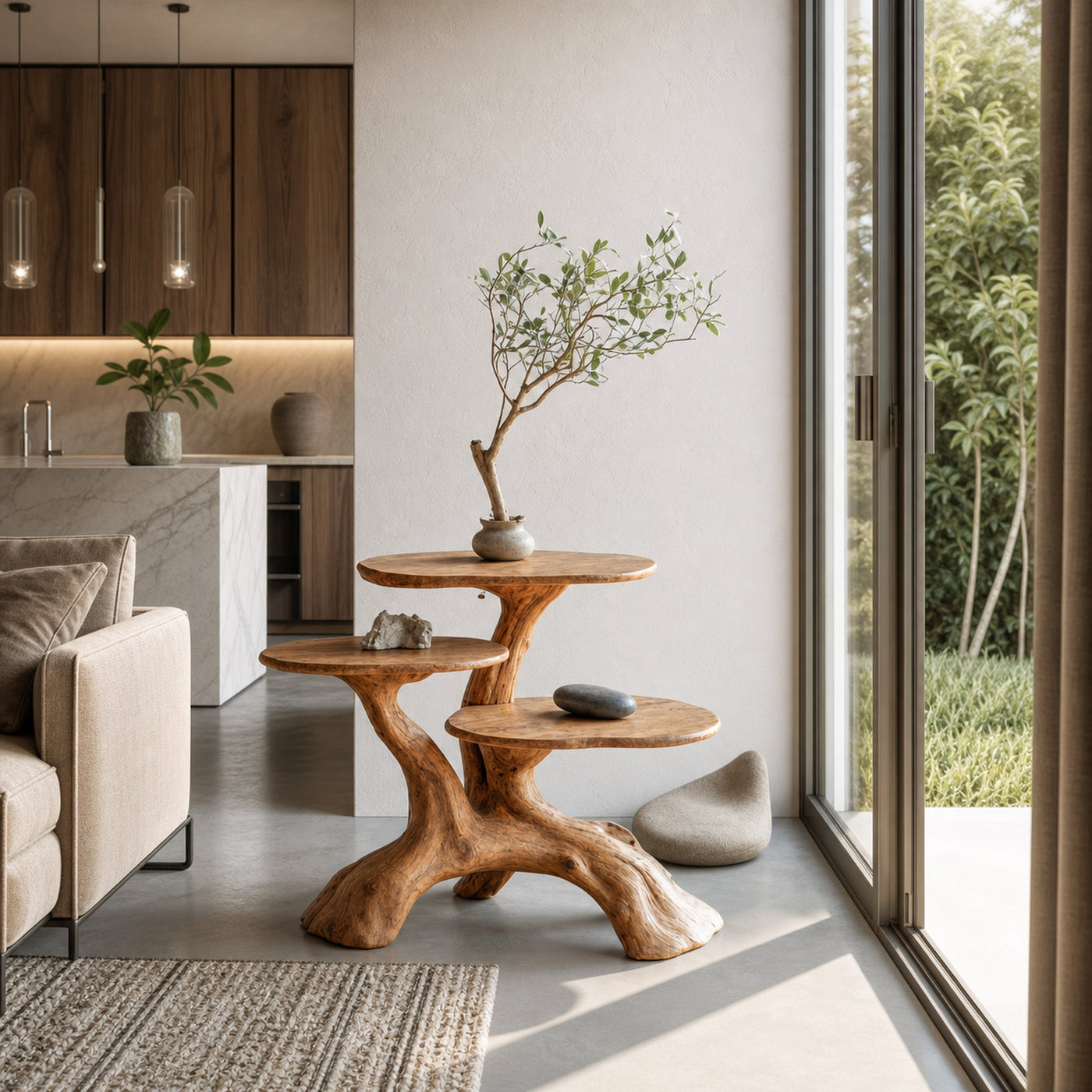 Handcrafted Solid Wood End Table Entryway Design - product view 6