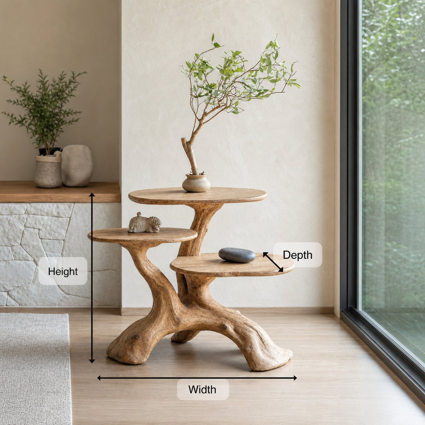 Handcrafted Solid Wood End Table Entryway Design - product view 8