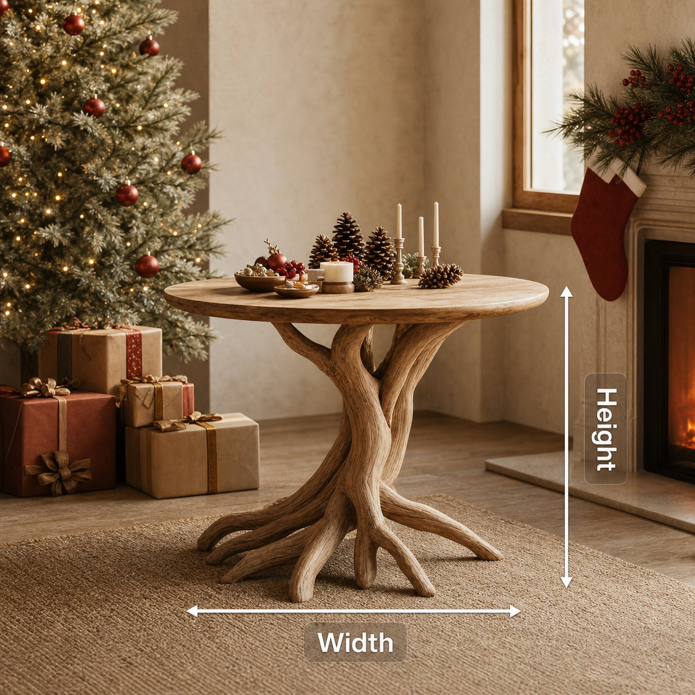 Handcrafted Solid Wood End Table For Entryway Design Festive Furniture - product view 8