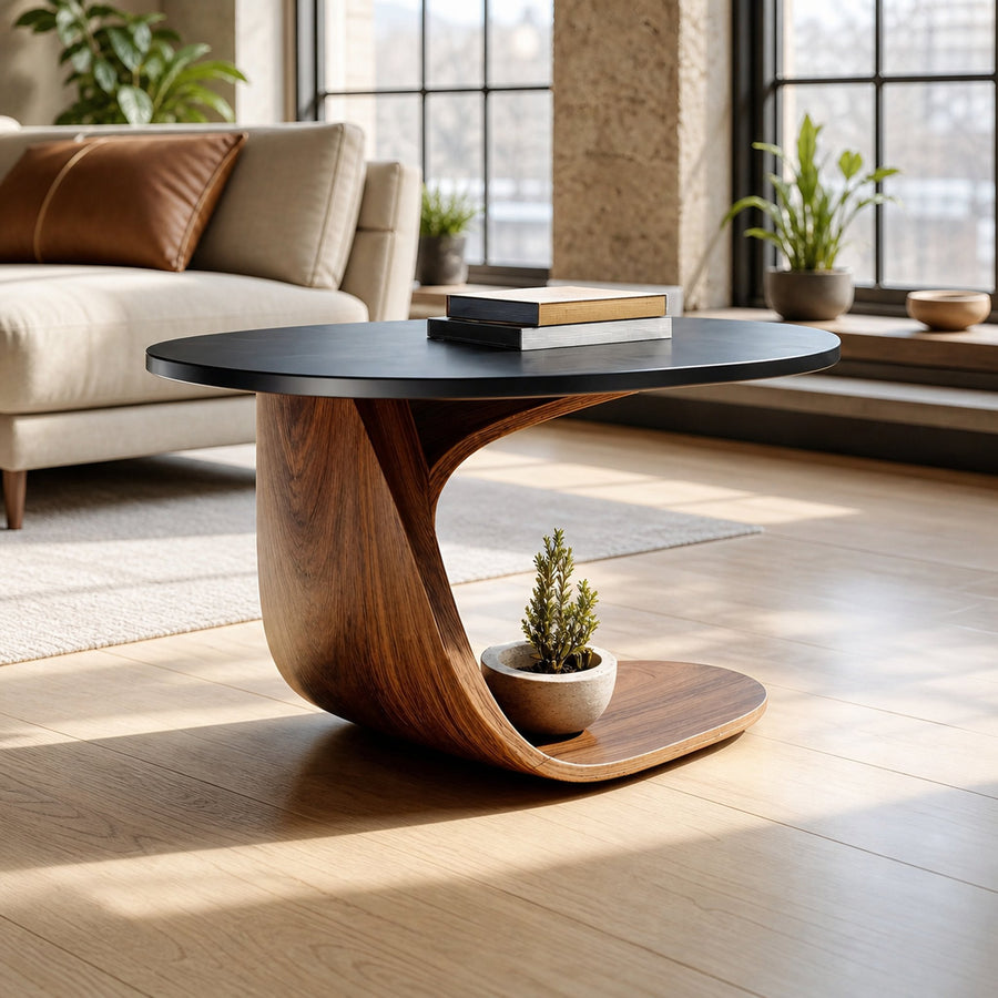 Handcrafted Solid Wood End Table For Natural Home Decor