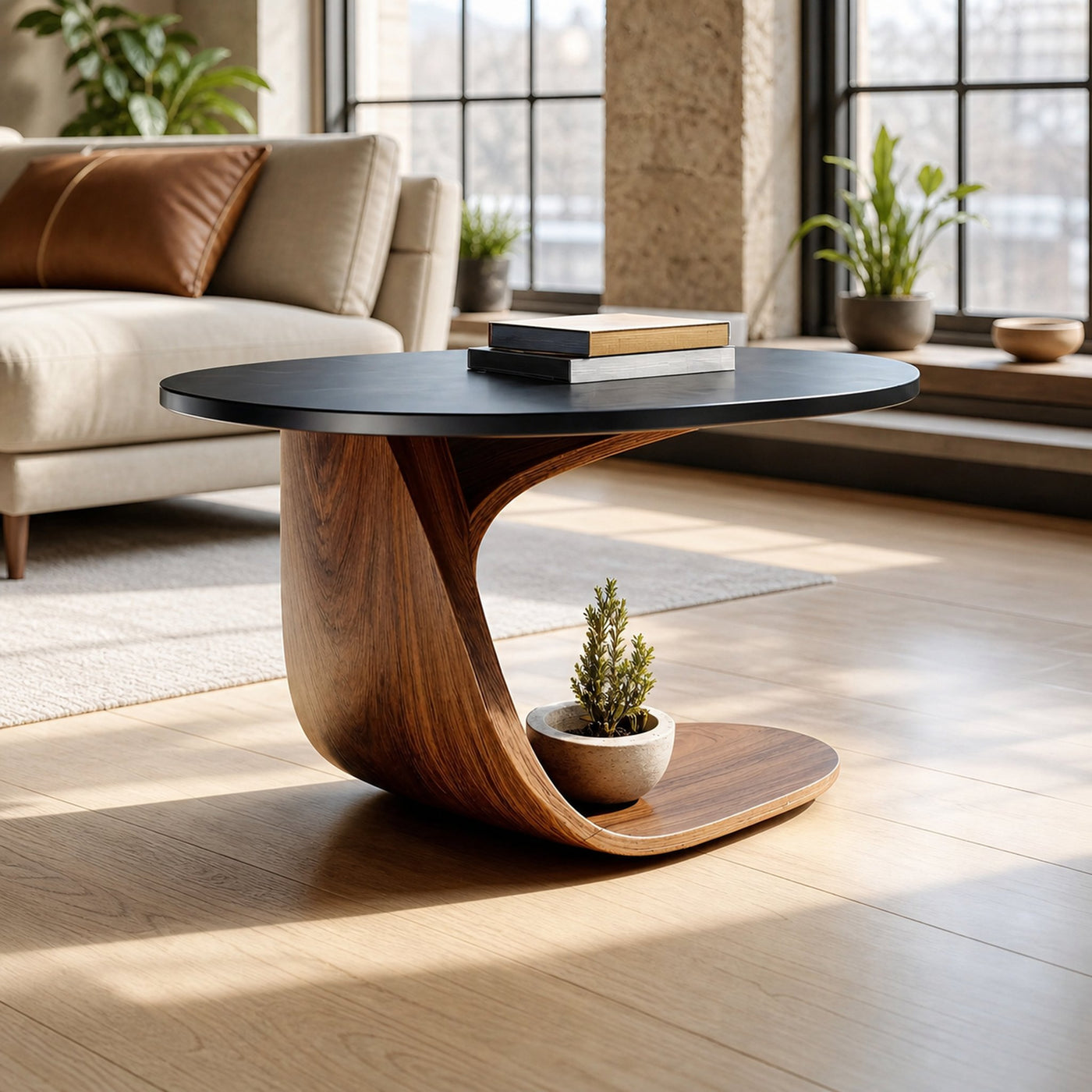 Handcrafted Solid Wood End Table For Natural Home Decor