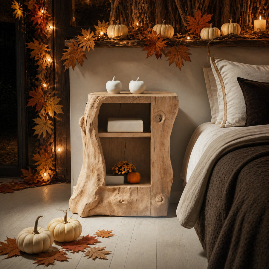 Handcrafted Solid Wood Nightstand For Bedroom Halloween Furniture