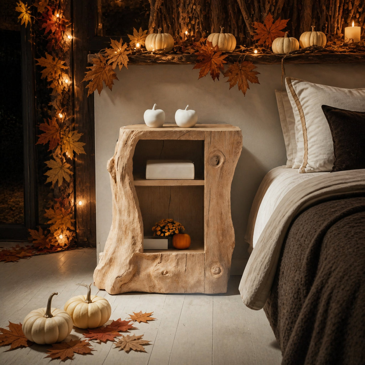 Handcrafted Solid Wood Nightstand For Bedroom Halloween Furniture