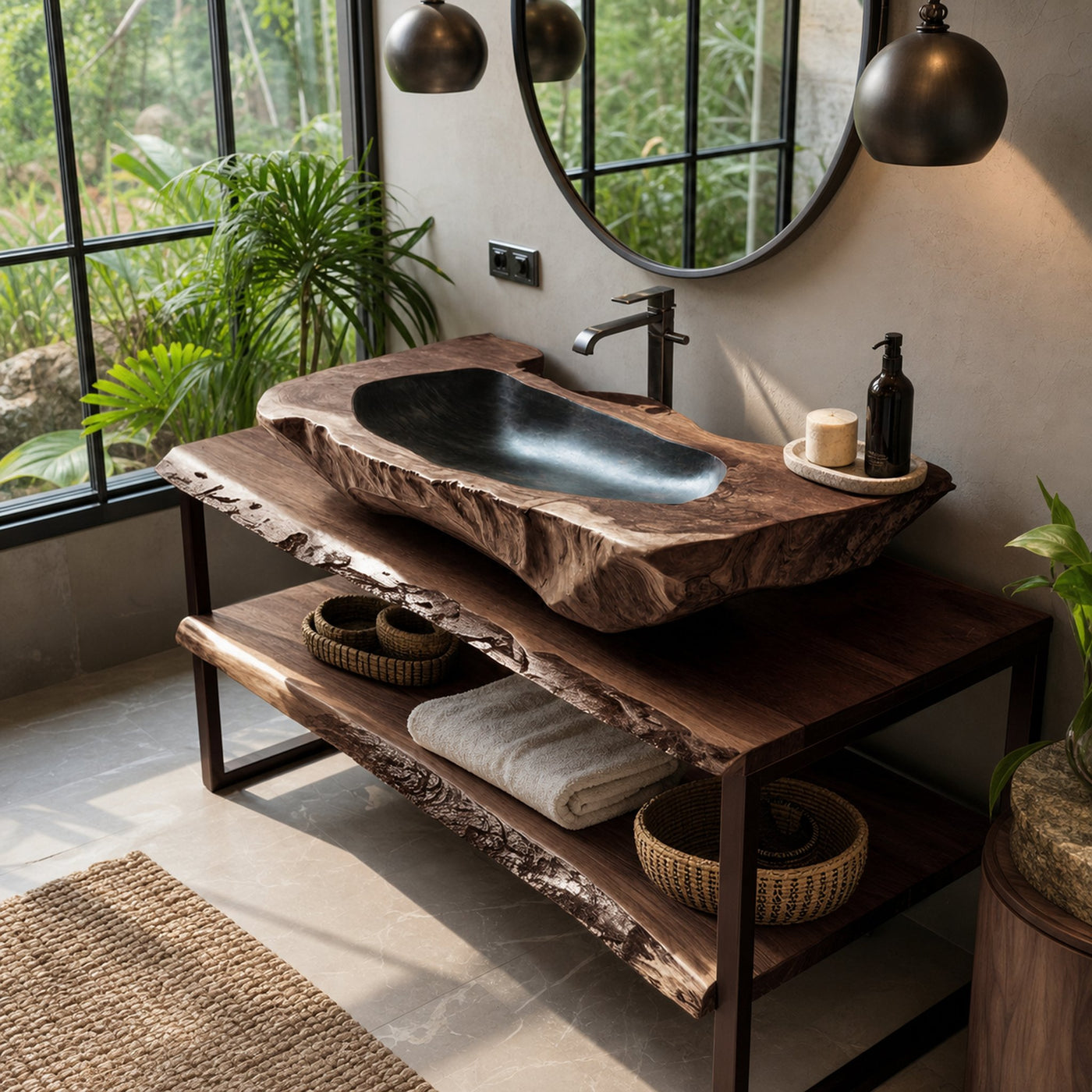 Handcrafted Solid Wood Sink For Farmhouse Bathroom Decor - product view 7