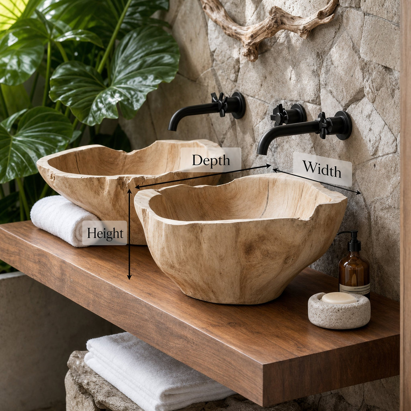 Handcrafted Solid Wood Sink For Personalized Bathroom - product view 6