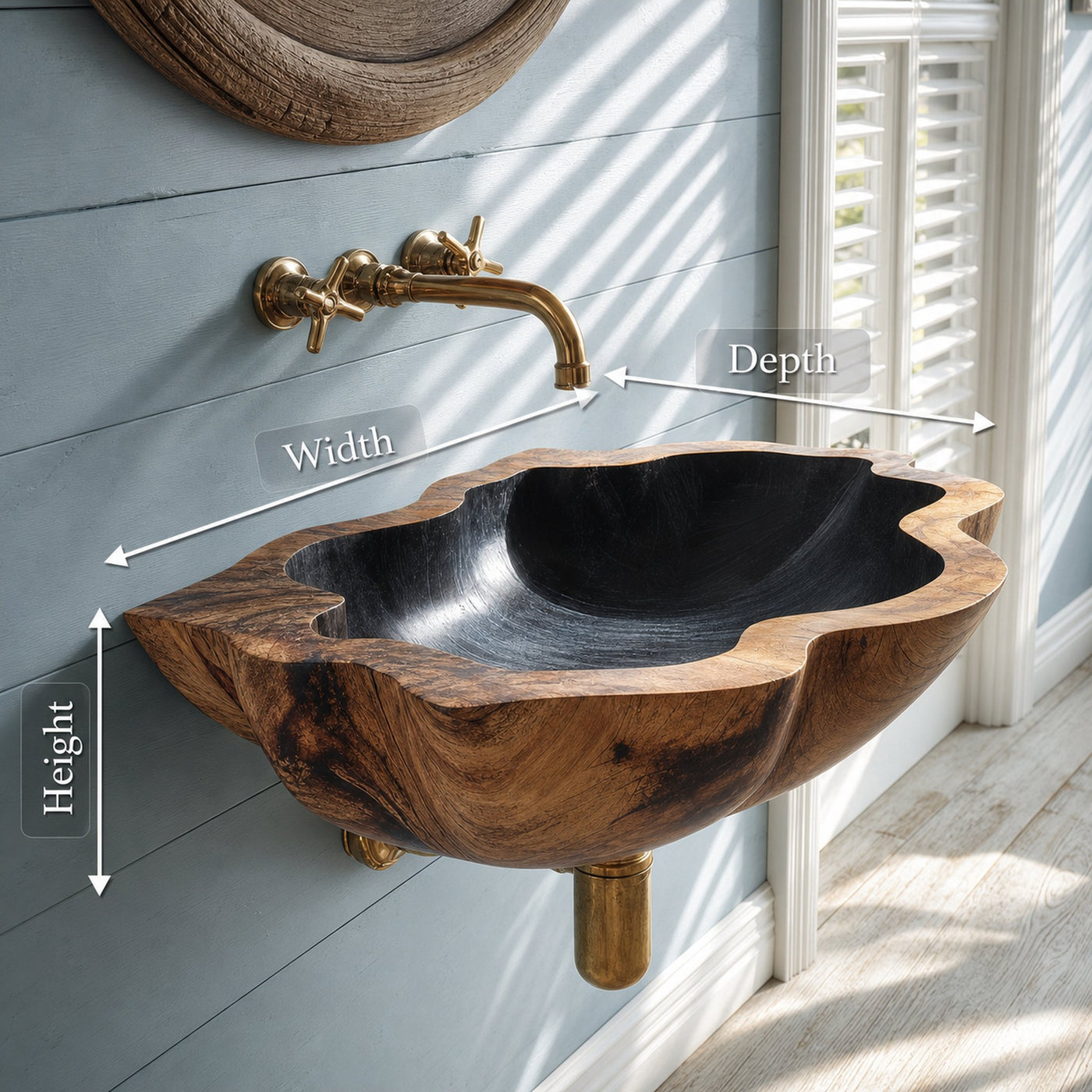Handcrafted Solid Wood Vanity Sink For Custom Bathroom Furniture Decor - product view 8