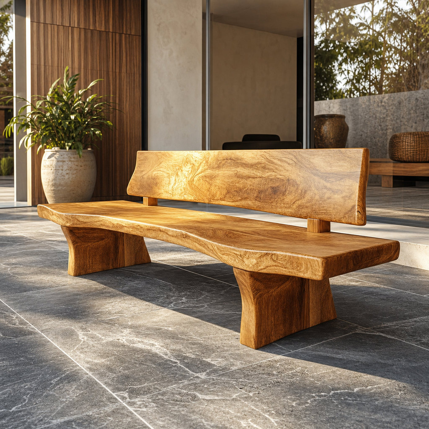 Handcrafted Wood Bench Luxury Living Room
