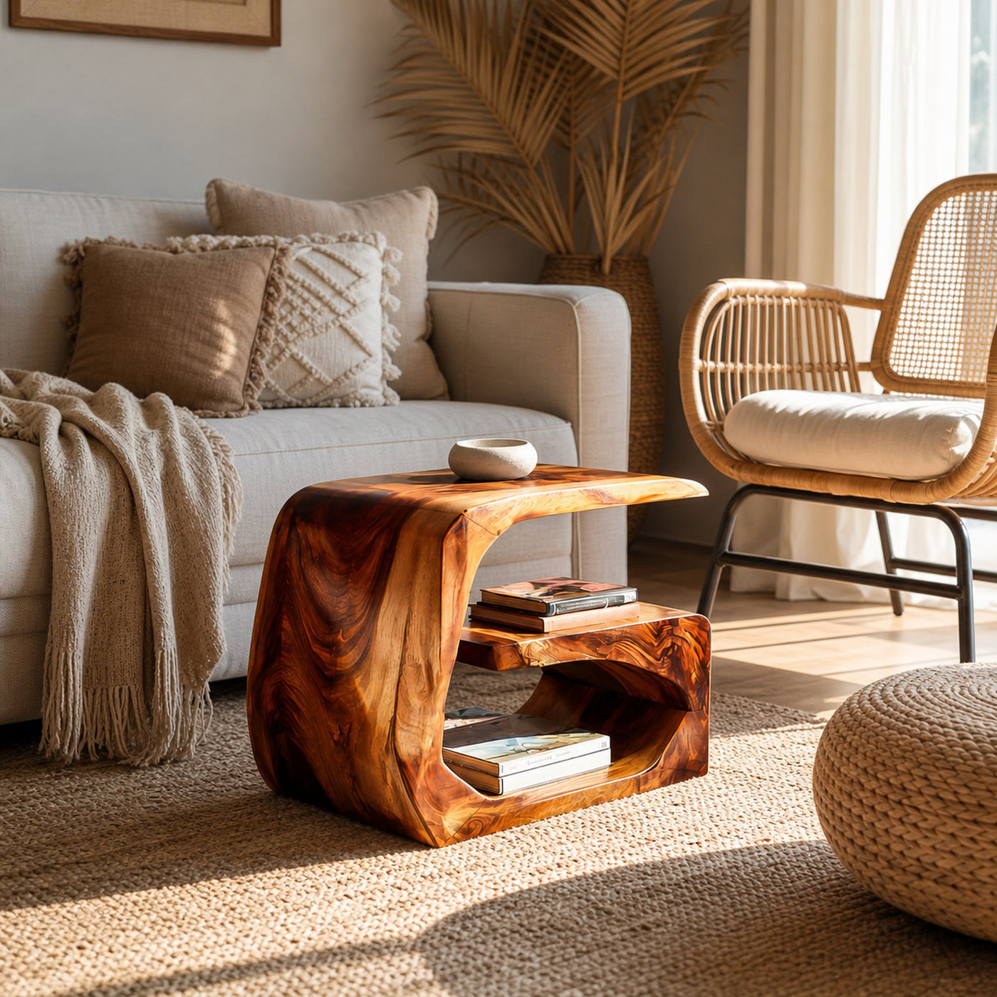 Handcrafted Wood Side Table For Home Accent Furniture - product view 6