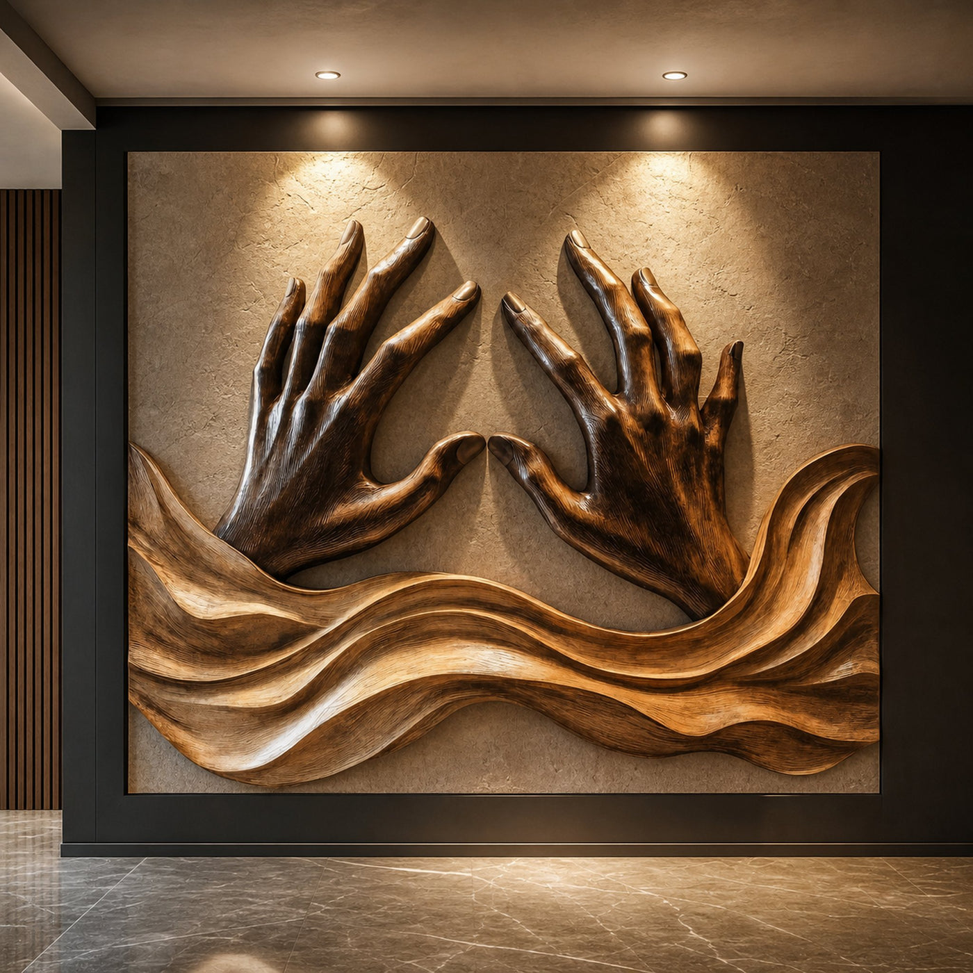 Handcrafted Wood Wall Sculpture For Living Room