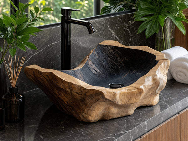 Handcrafted Wood Wash Basin For Unique Bathroom