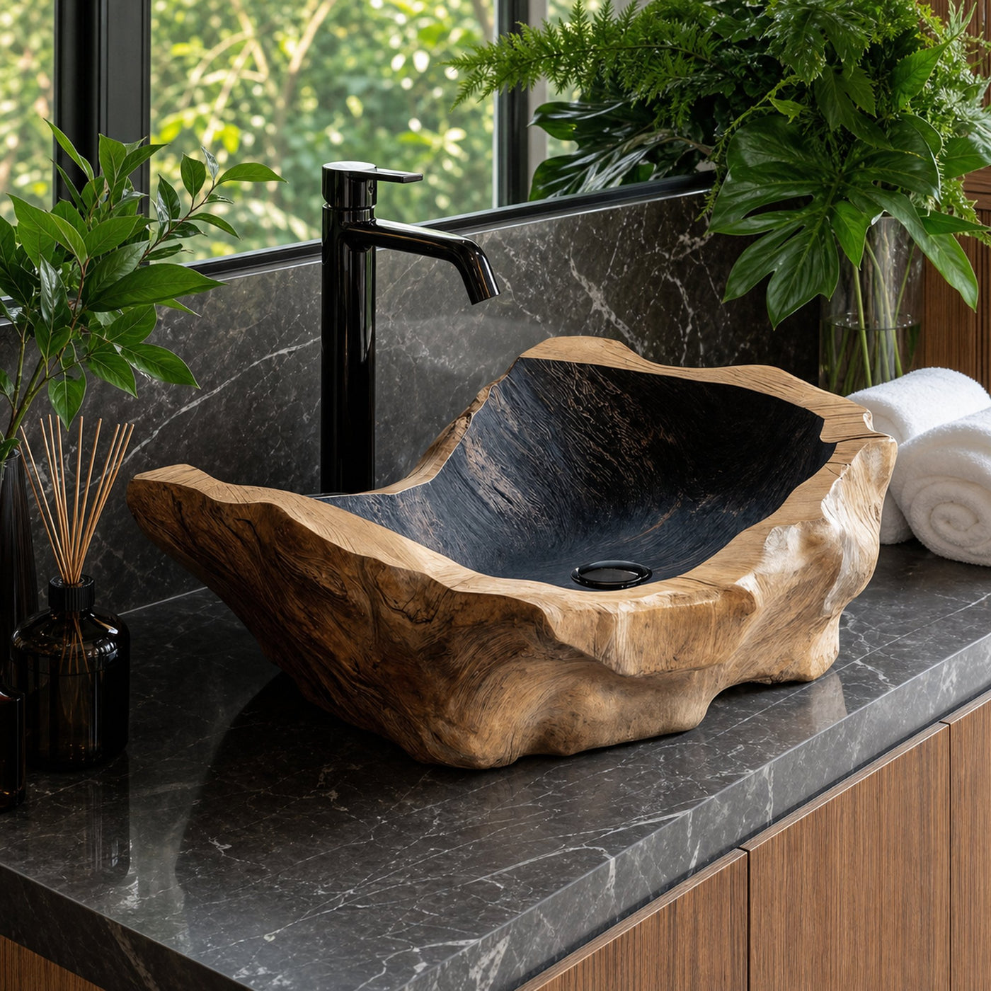 Handcrafted Wood Wash Basin For Unique Bathroom