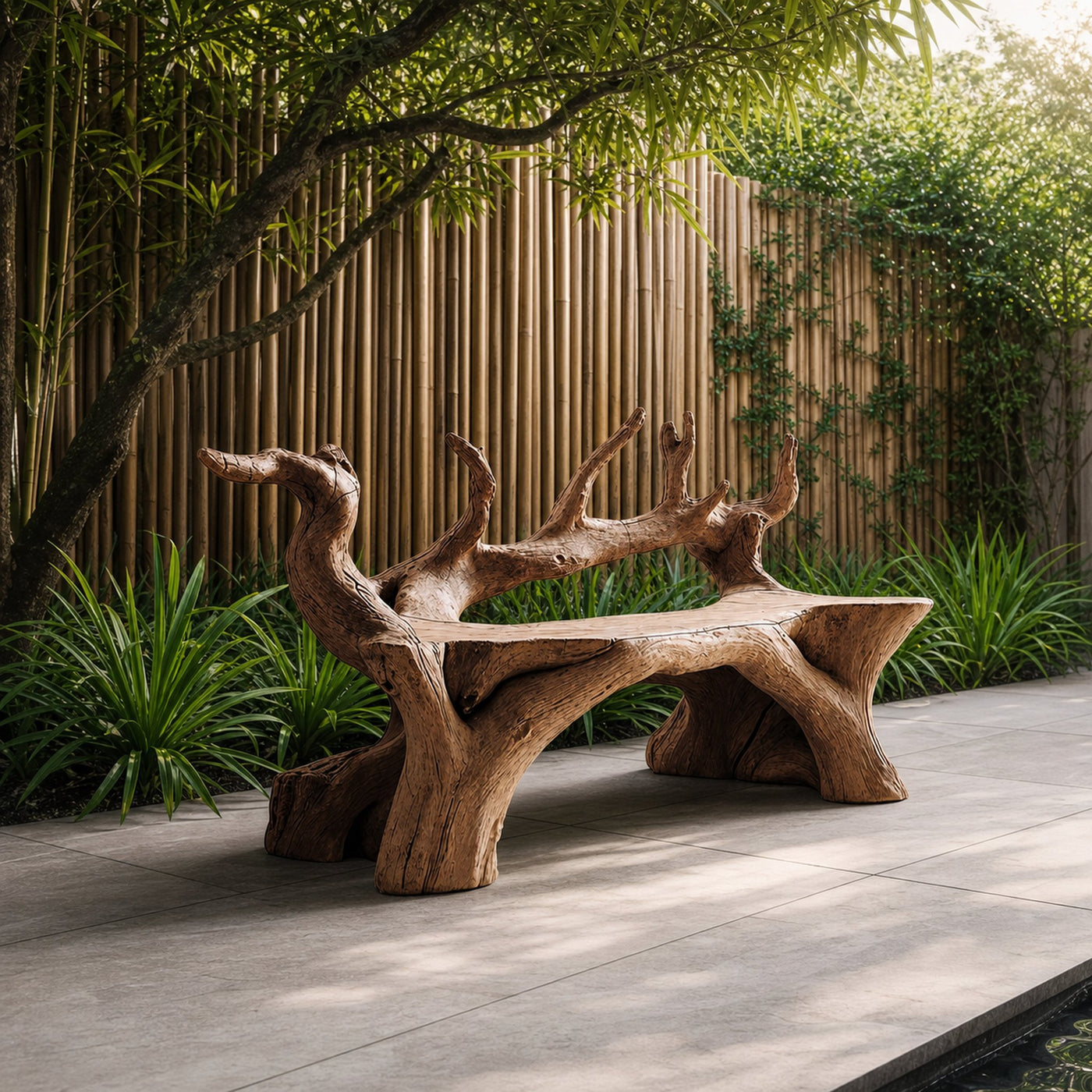 Handcrafted Wooden Bench For Custom Made Living Room Furniture - product view 6