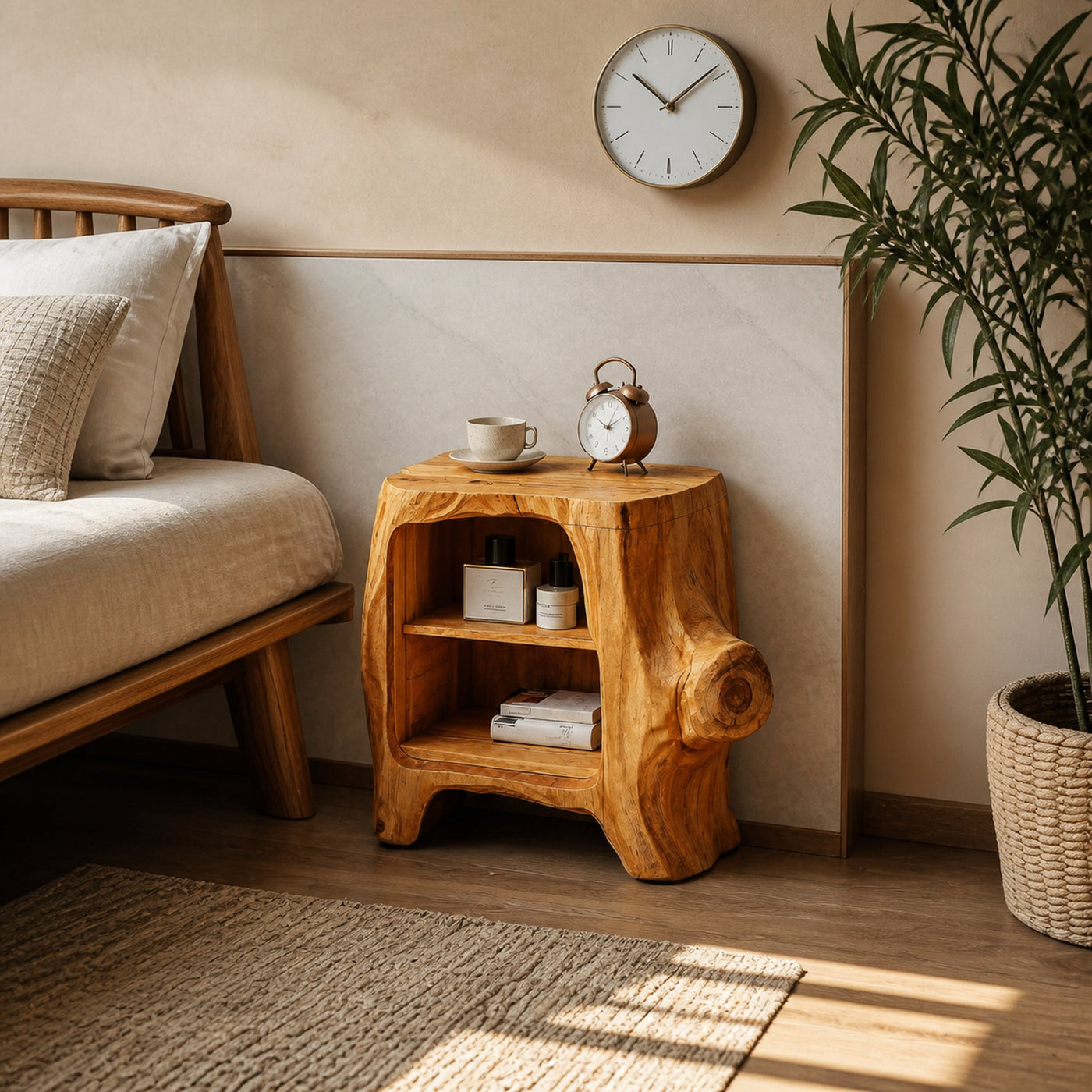 Handcrafted Wooden Nightstand For Unique Bedroom - product view 6