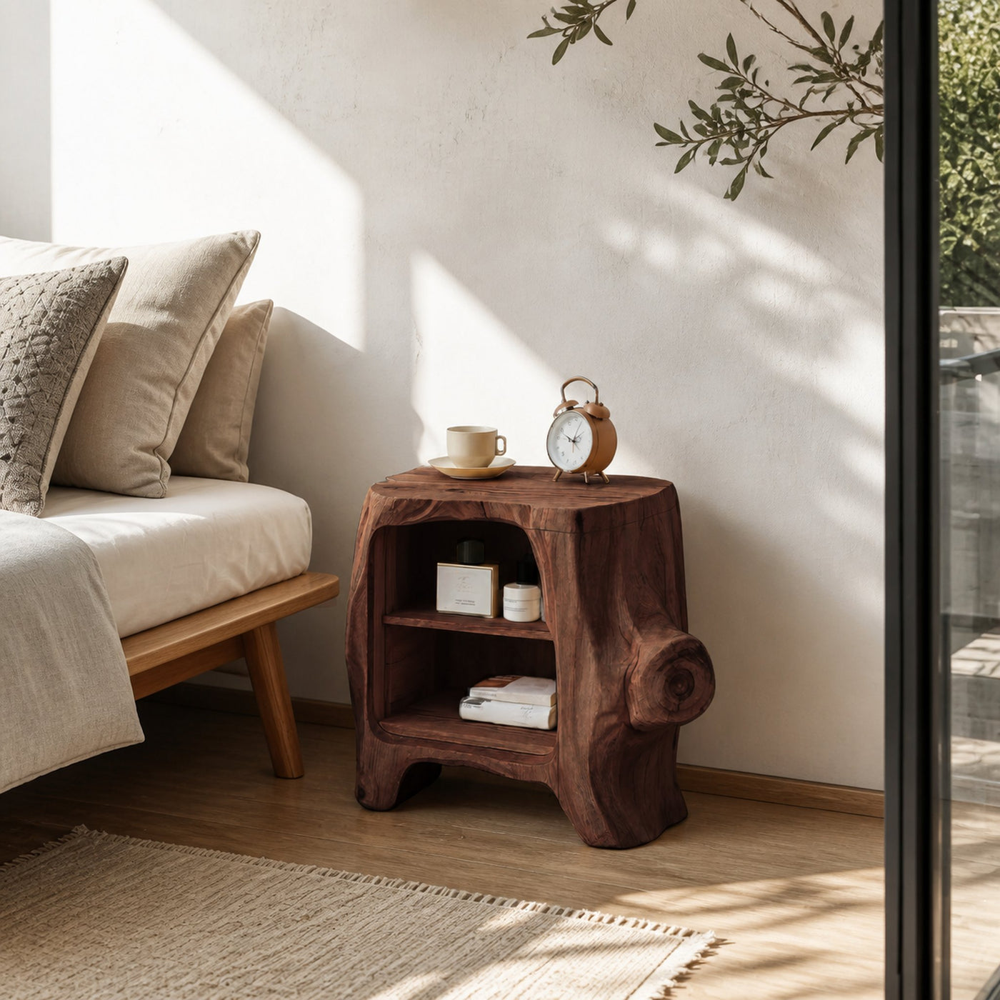Handcrafted Wooden Nightstand For Unique Bedroom - product view 7