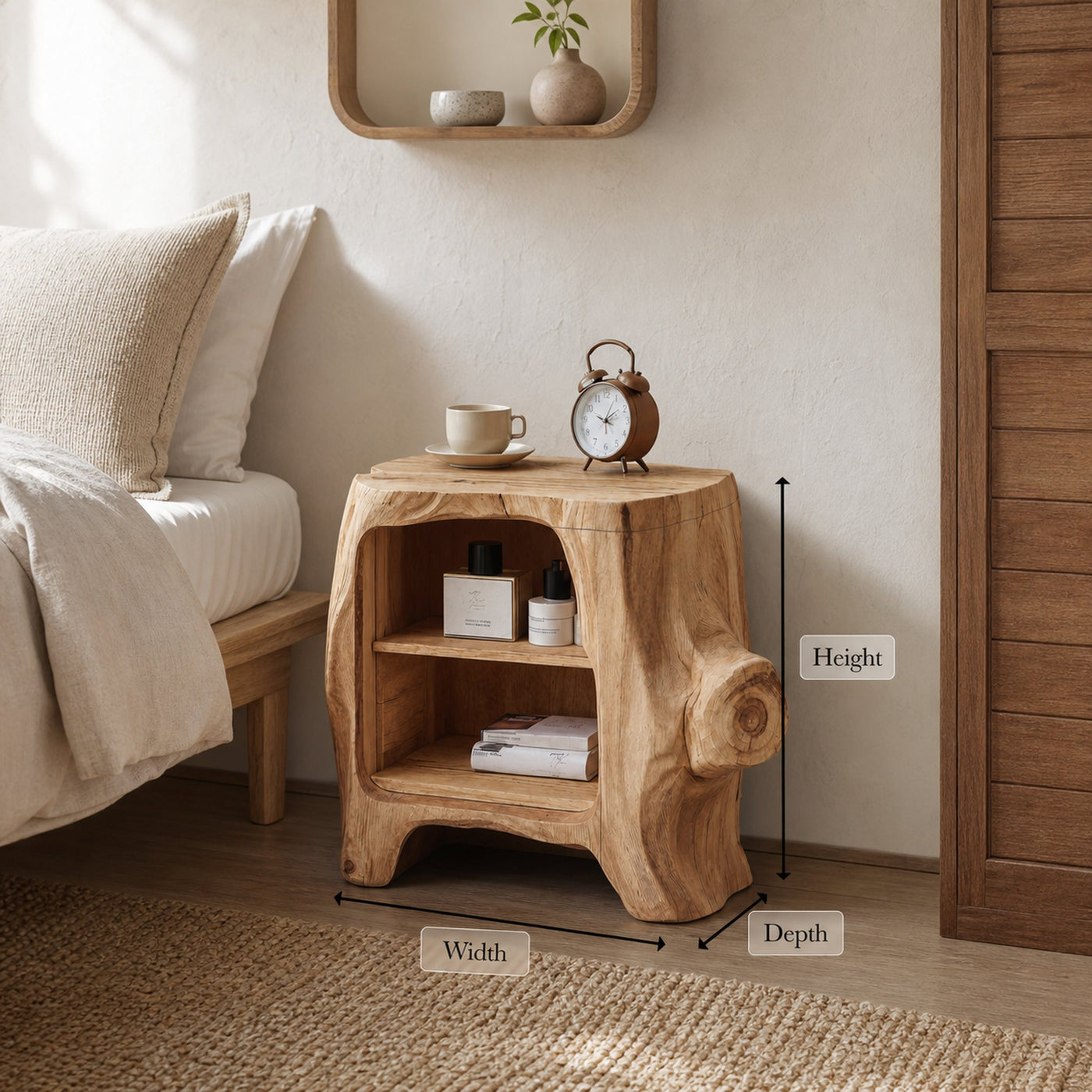 Handcrafted Wooden Nightstand For Unique Bedroom - product view 8
