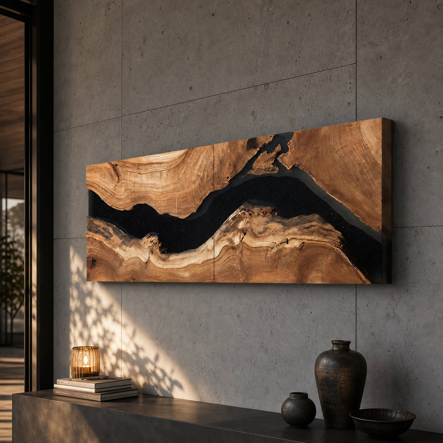 Handcrafted Wooden Rectangular Wall Art For Living Room Decor