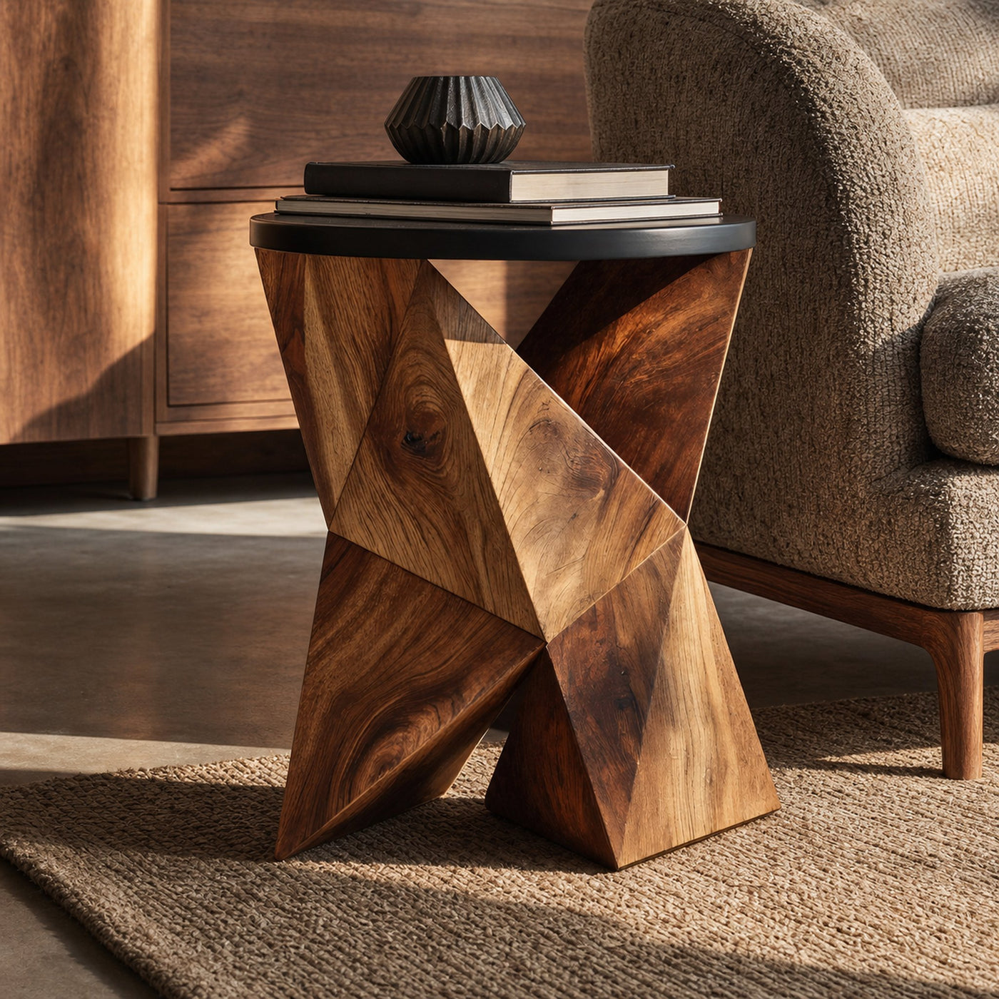 Handcrafted Wooden Side Table For Designer Entryway