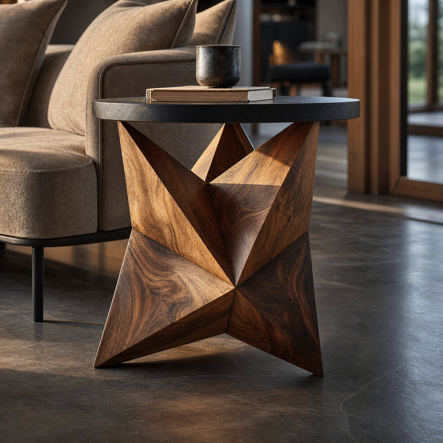 Handcrafted Wooden Side Table For Elegant Furniture Decor