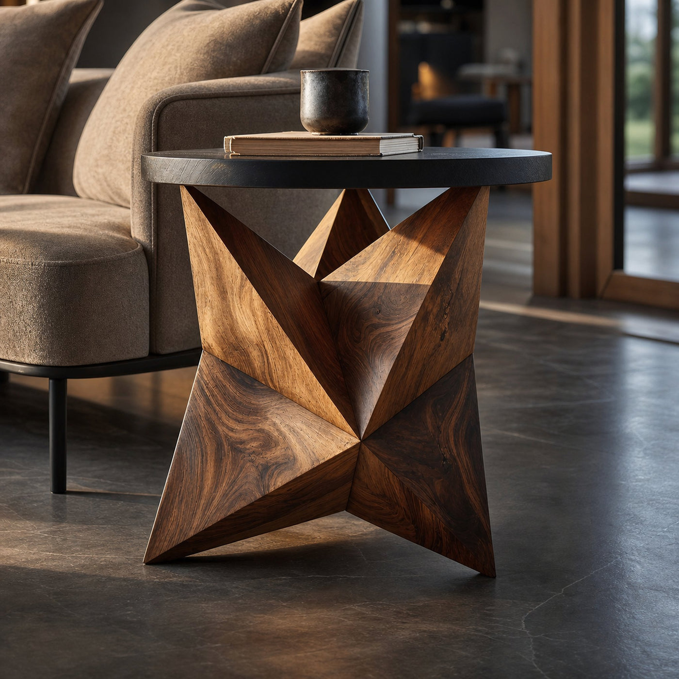 Handcrafted Wooden Side Table For Elegant Furniture Decor