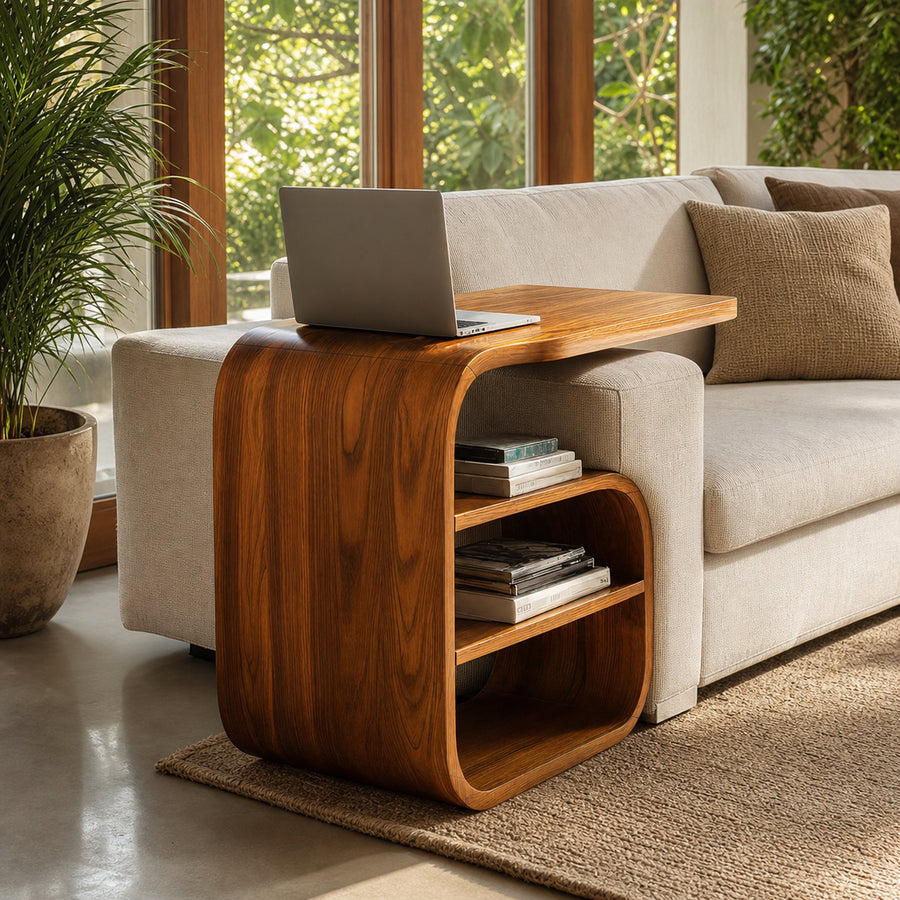 Handcrafted Wooden Side Table For Entryway Design And Home Decor