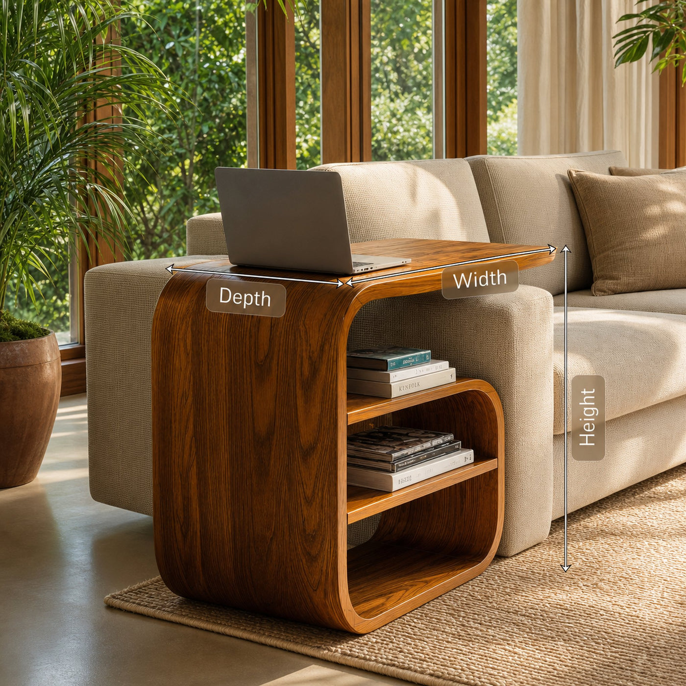 Handcrafted Wooden Side Table For Entryway Design And Home Decor - product view 6