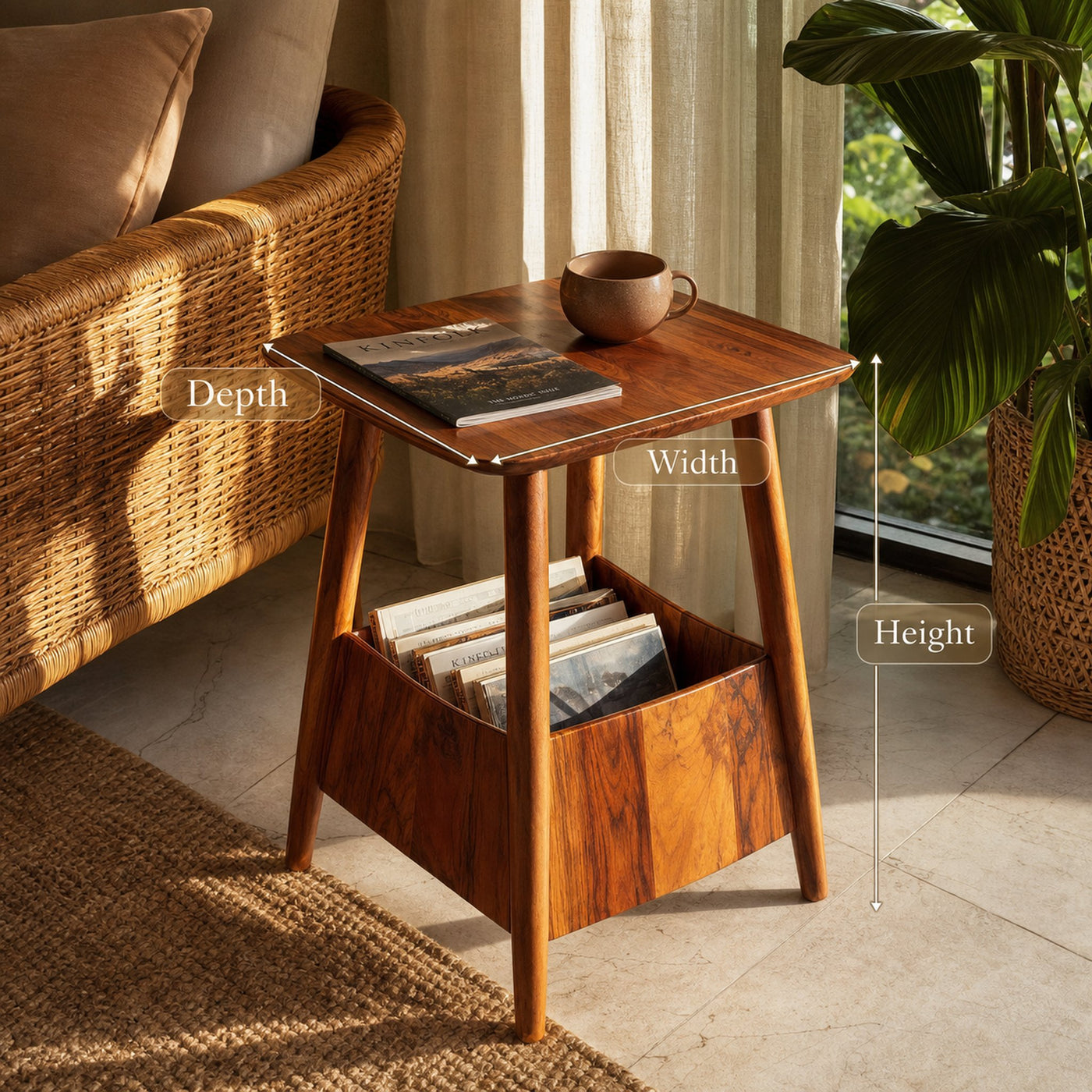 Handcrafted Wooden Side Table For Living Room And Furniture Decor - product view 6