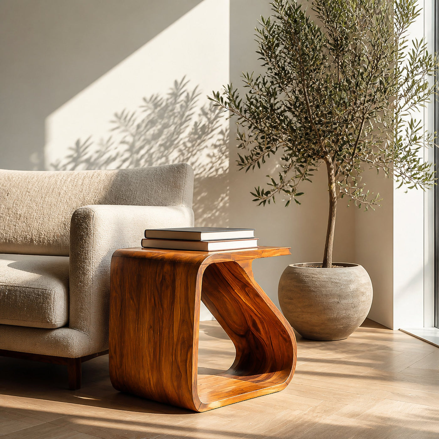 Handcrafted Wooden Side Table For Living Room Decor - product view 6