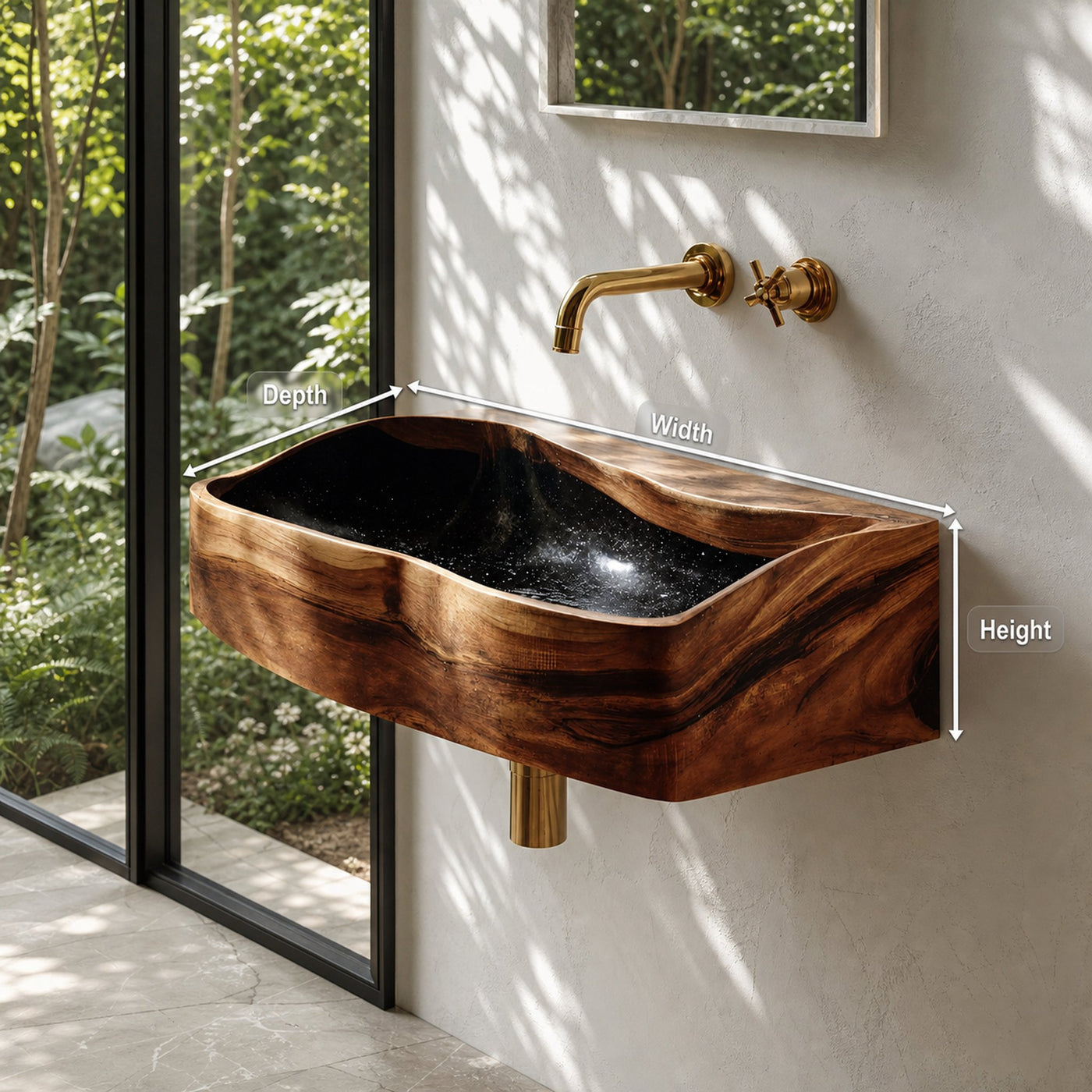 Handcrafted Wooden Vanity Sink For Bathroom Furniture Decor - product view 8