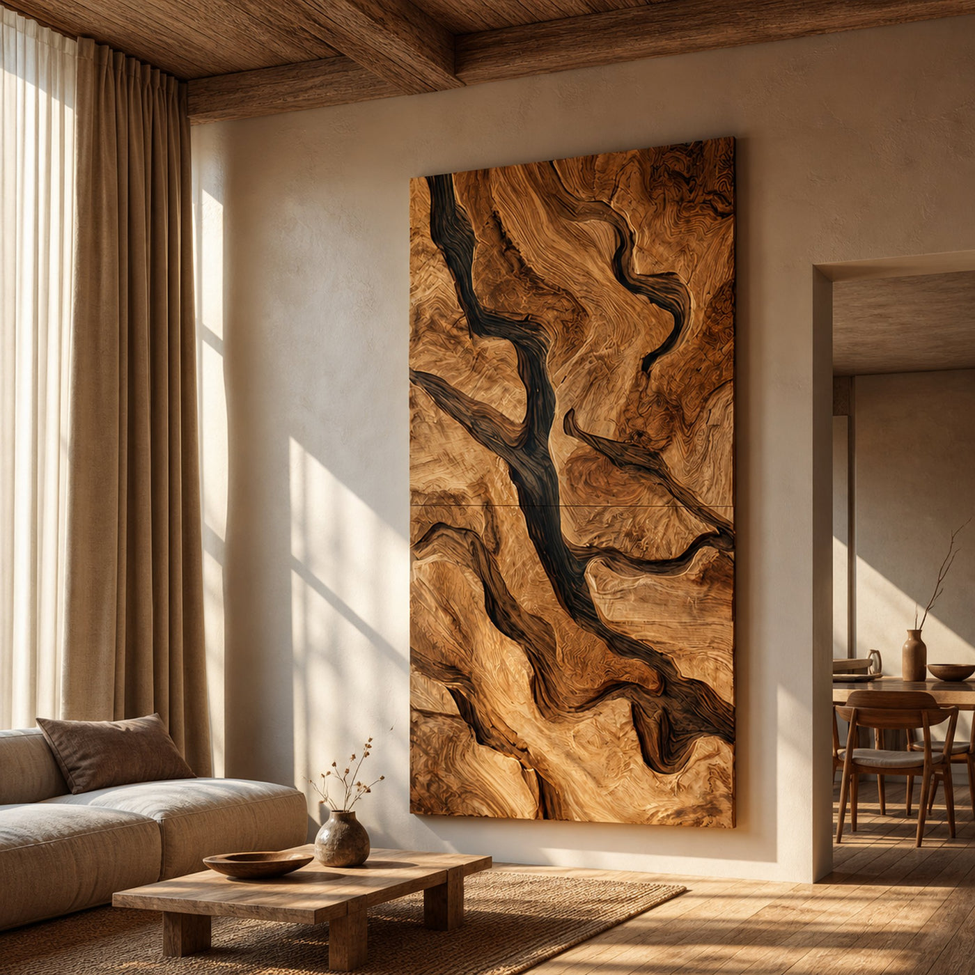 Handcrafted Wooden Wall Art Sculpture For Bedroom