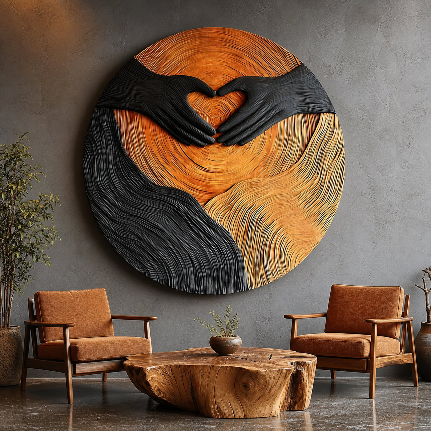 Handcrafted Wooden Wall Art Sculpture For Furniture Home Decor