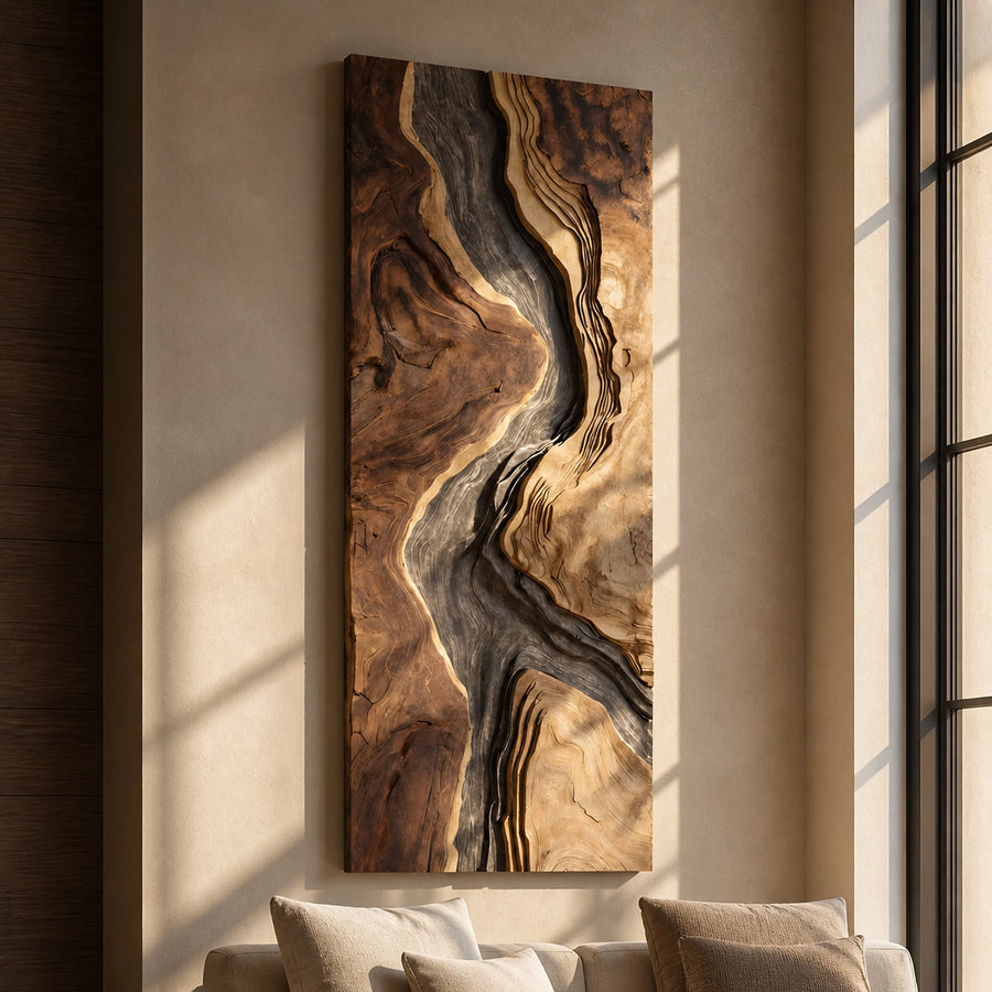 Handcrafted Wooden Wall Sculpture For Entryway Design