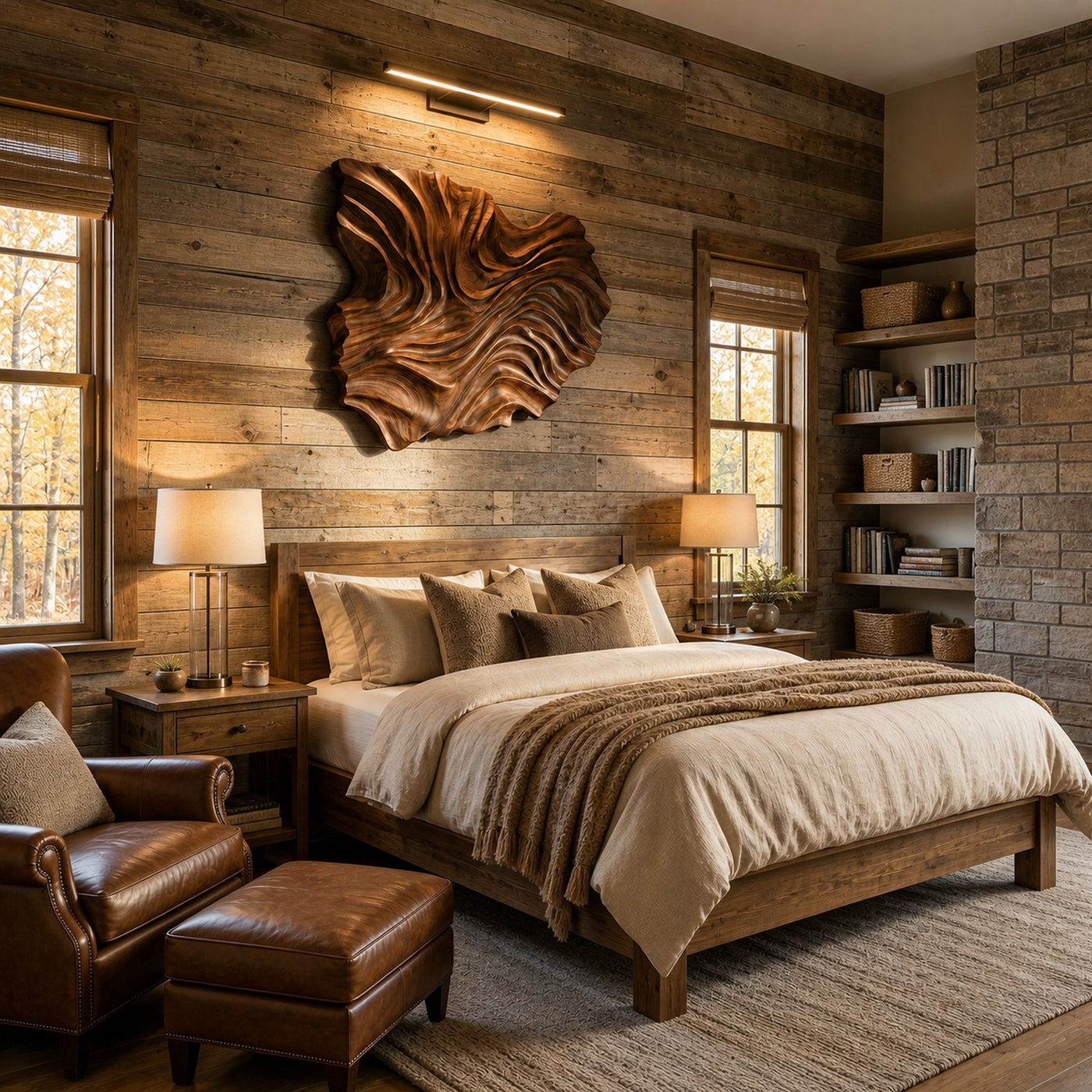 Handcrafted Wooden Wave Wall Art For Contemporary Bedroom Wall - product view 7