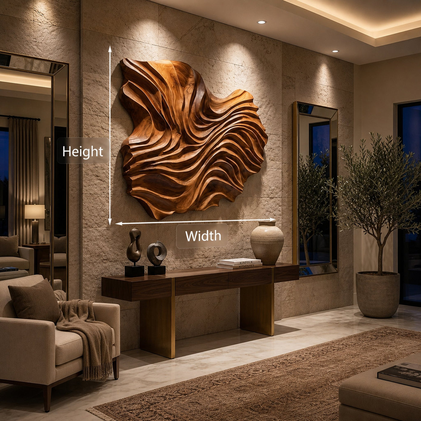 Handcrafted Wooden Wave Wall Art For Contemporary Bedroom Wall - product view 8