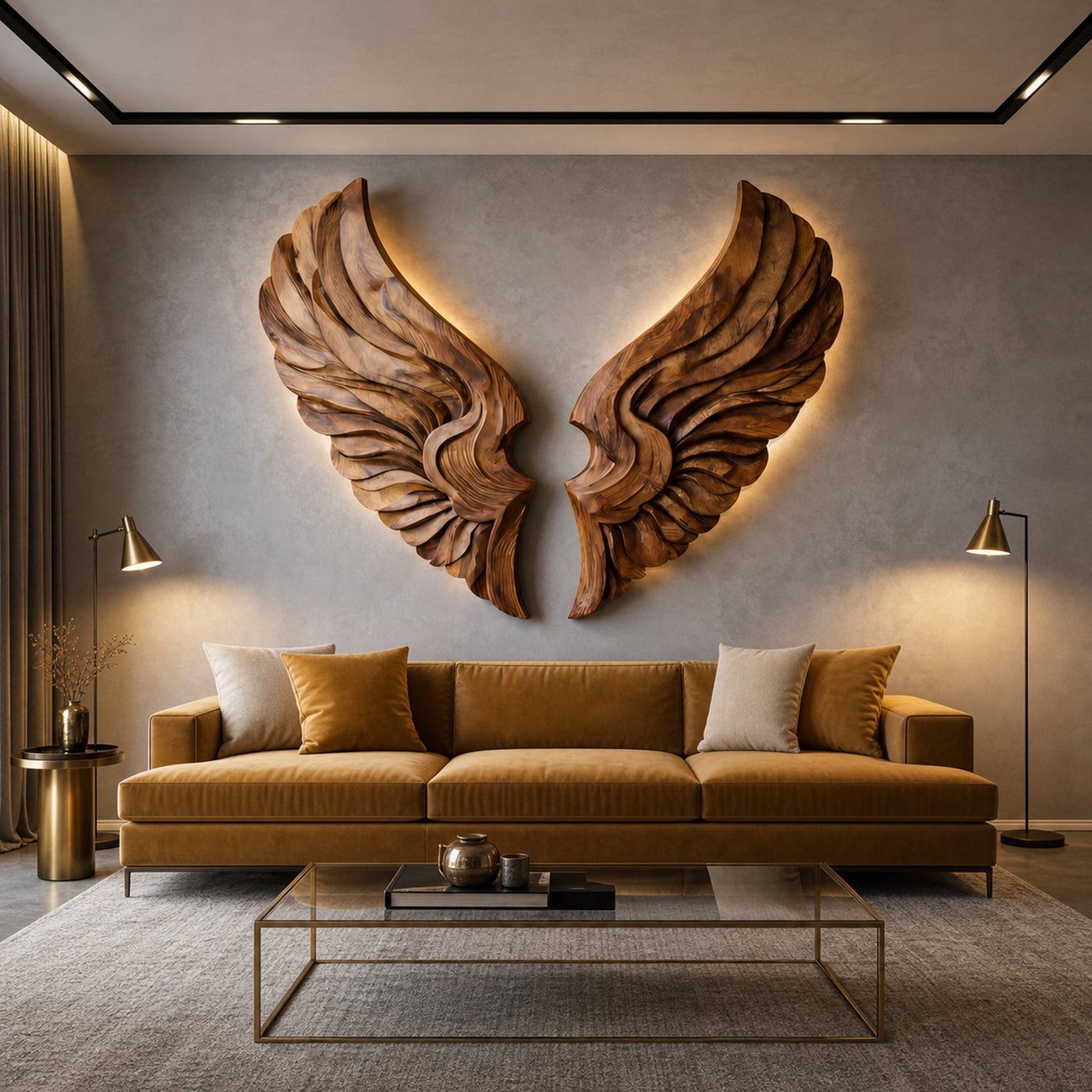 Handcrafted Wooden Wing Wall Art For Modern Interior Decor - product view 6