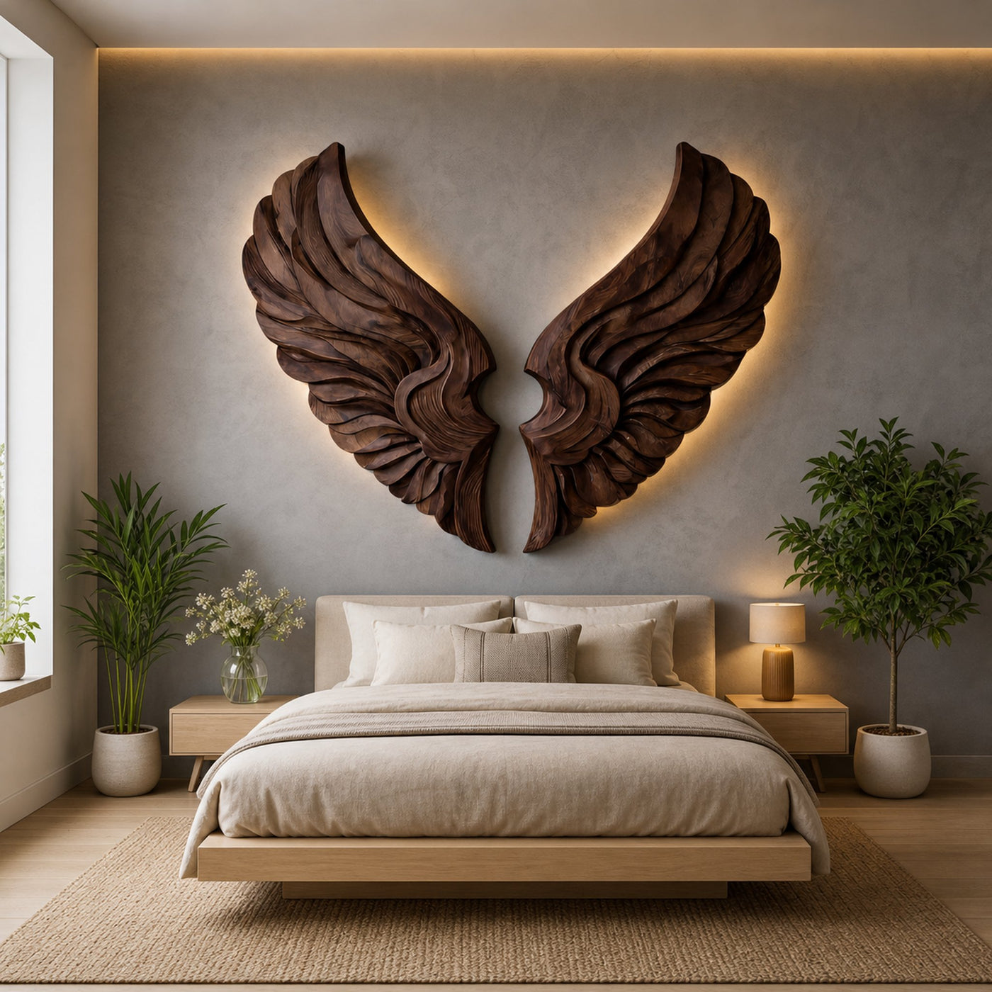 Handcrafted Wooden Wing Wall Art For Modern Interior Decor - product view 7