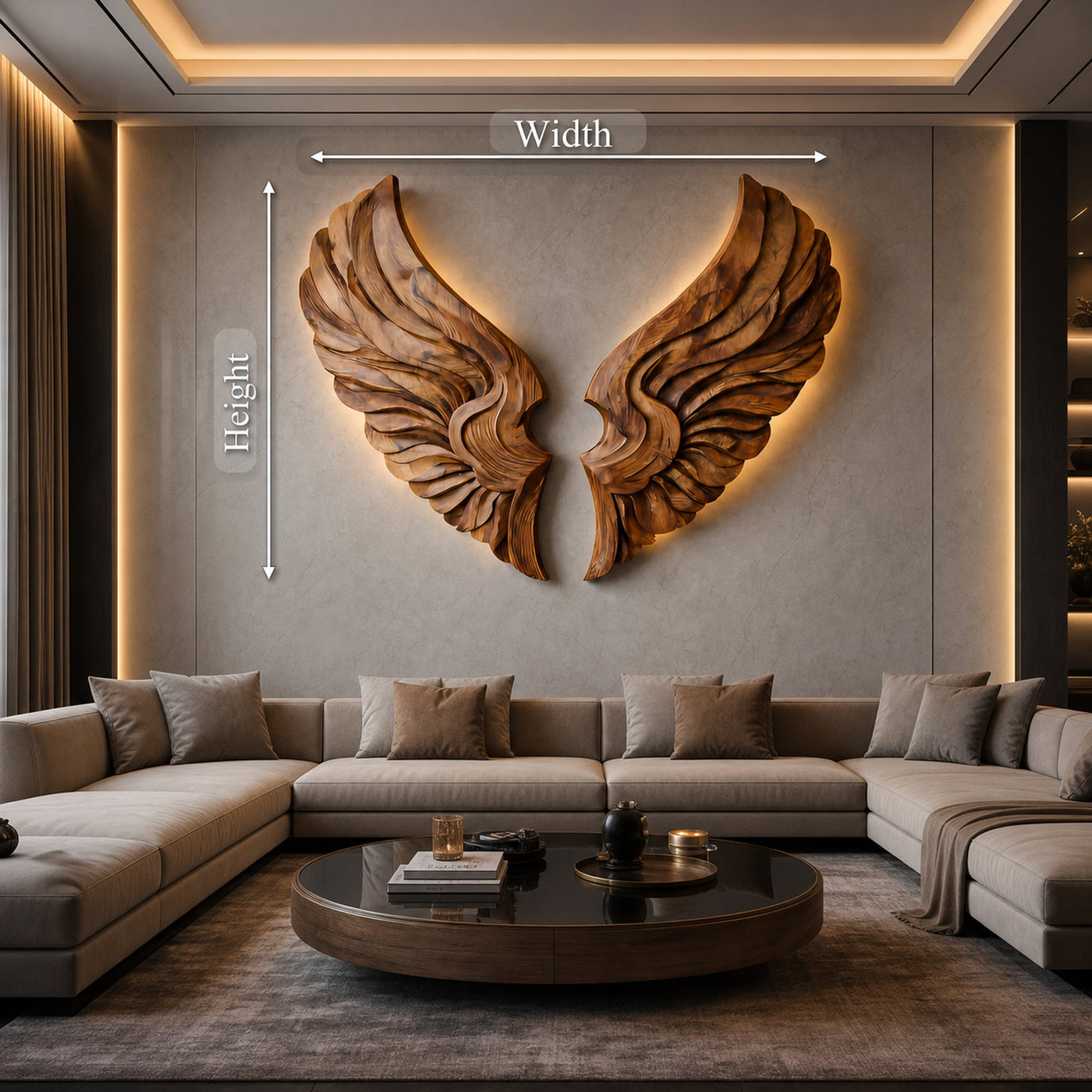 Handcrafted Wooden Wing Wall Art For Modern Interior Decor - product view 8