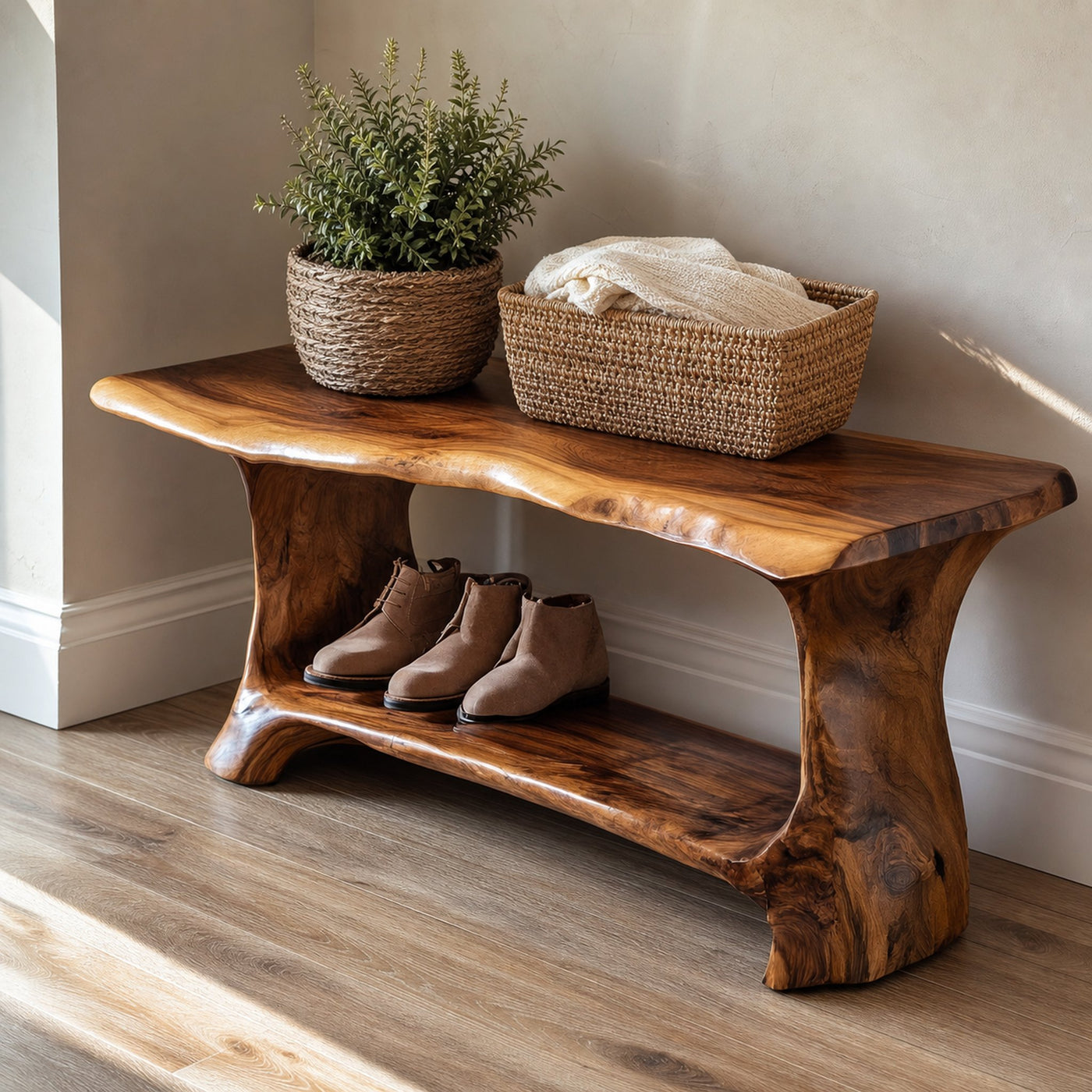 Handmade Entryway Shoe Bench Rack Livingroom Furniture