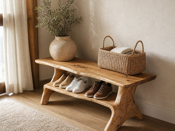 Handmade Hallway Bench Shoe Rack