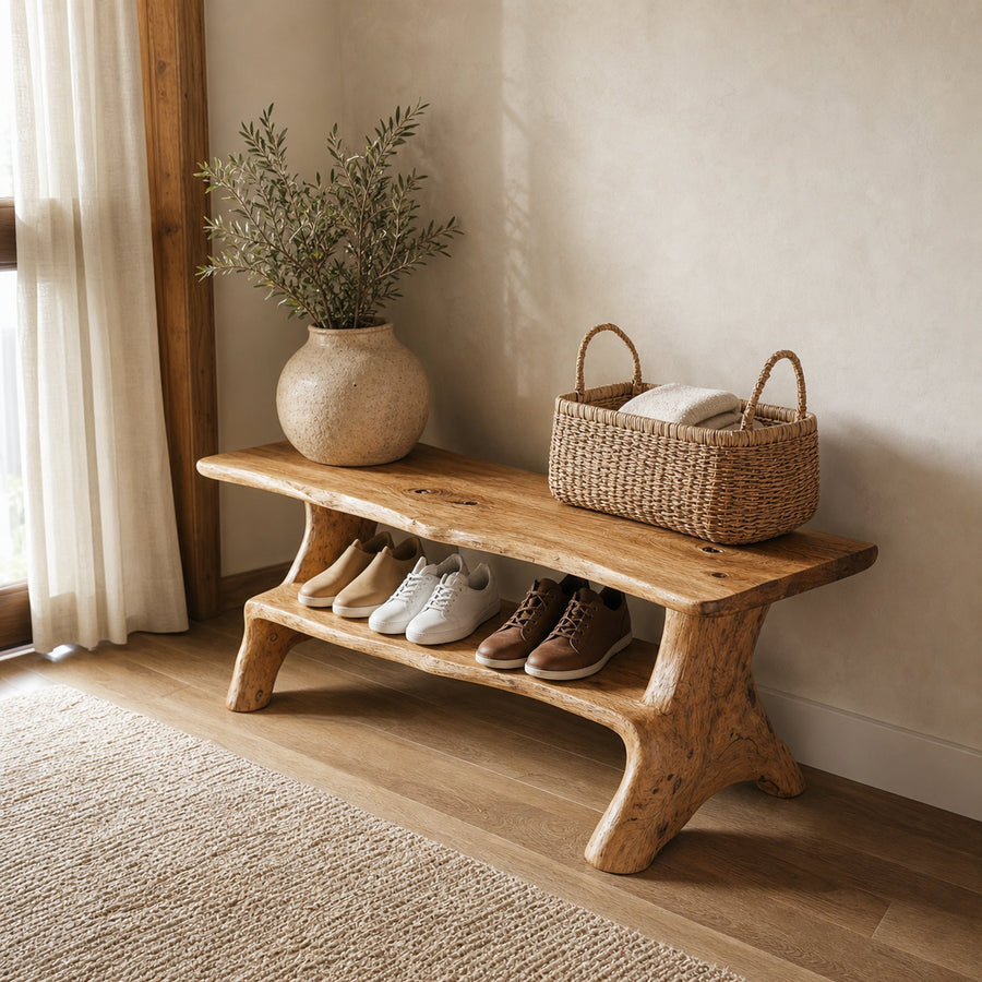 Handmade Hallway Bench Shoe Rack