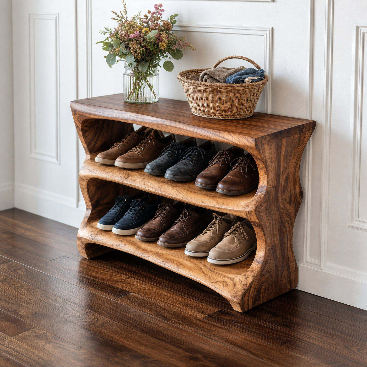 Handmade Hallway Bench Shoe Rack Livingroom Furniture