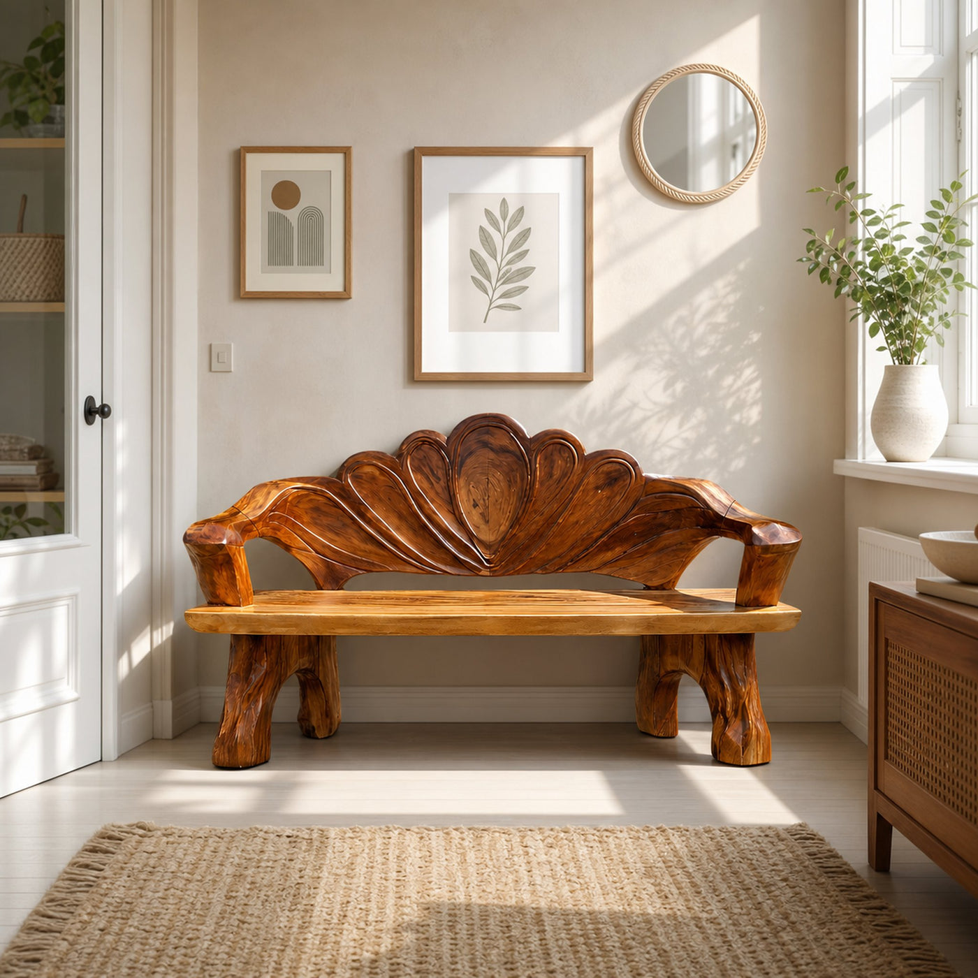 Handmade Live Edge Entryway Bench For Hallway Seating - product view 6