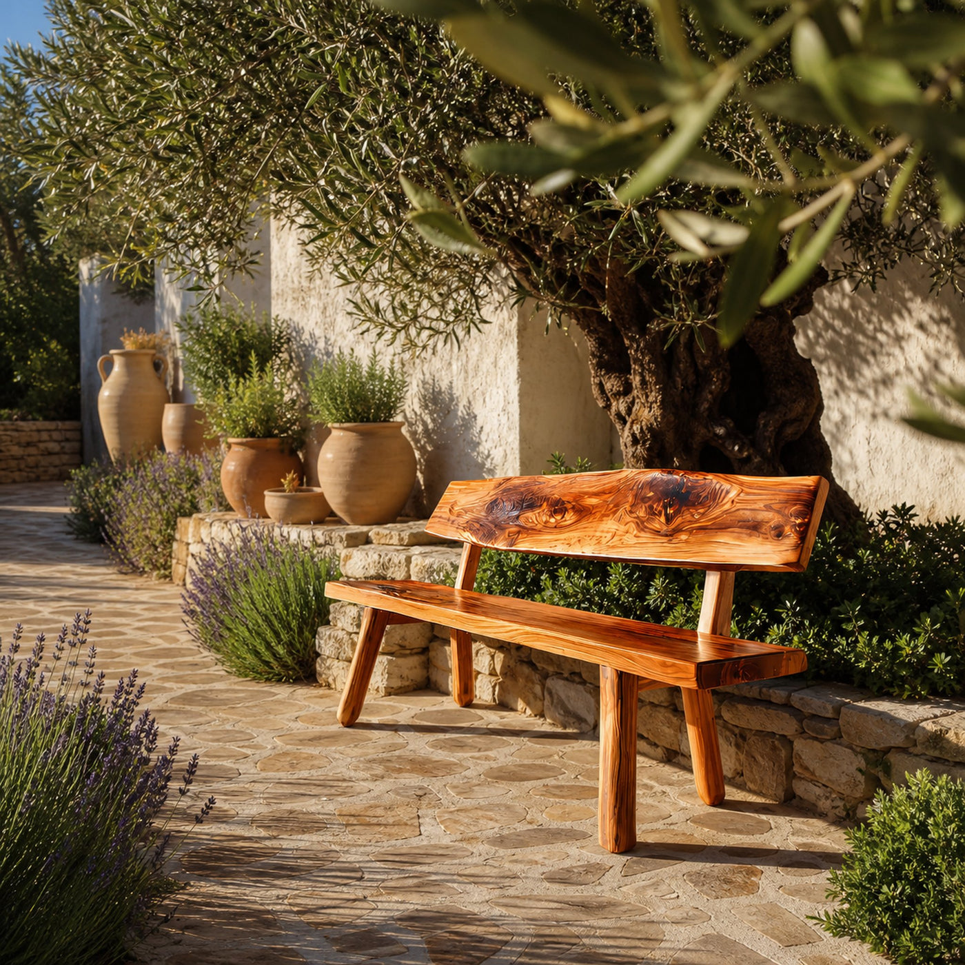 Handmade Outdoor Wooden Bench For Patio And Terrace - product view 6
