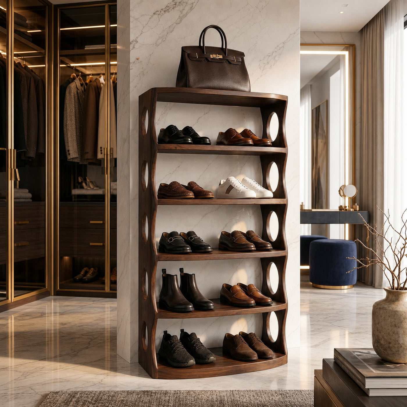 Industrial Shoe Rack Shelf For Loft Entryway Hallway Placement - product view 7