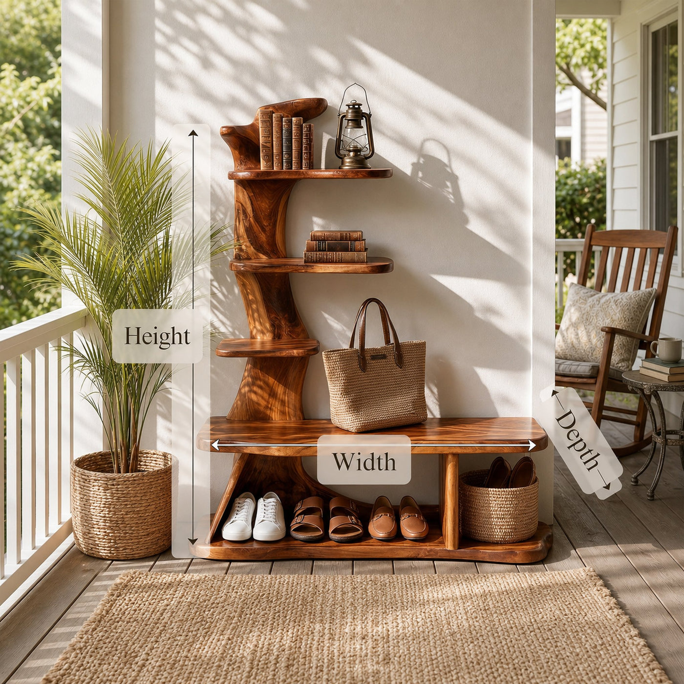 Industrial Shoe Rack Shelf For Loft Entryway Hallway Placement - product view 8